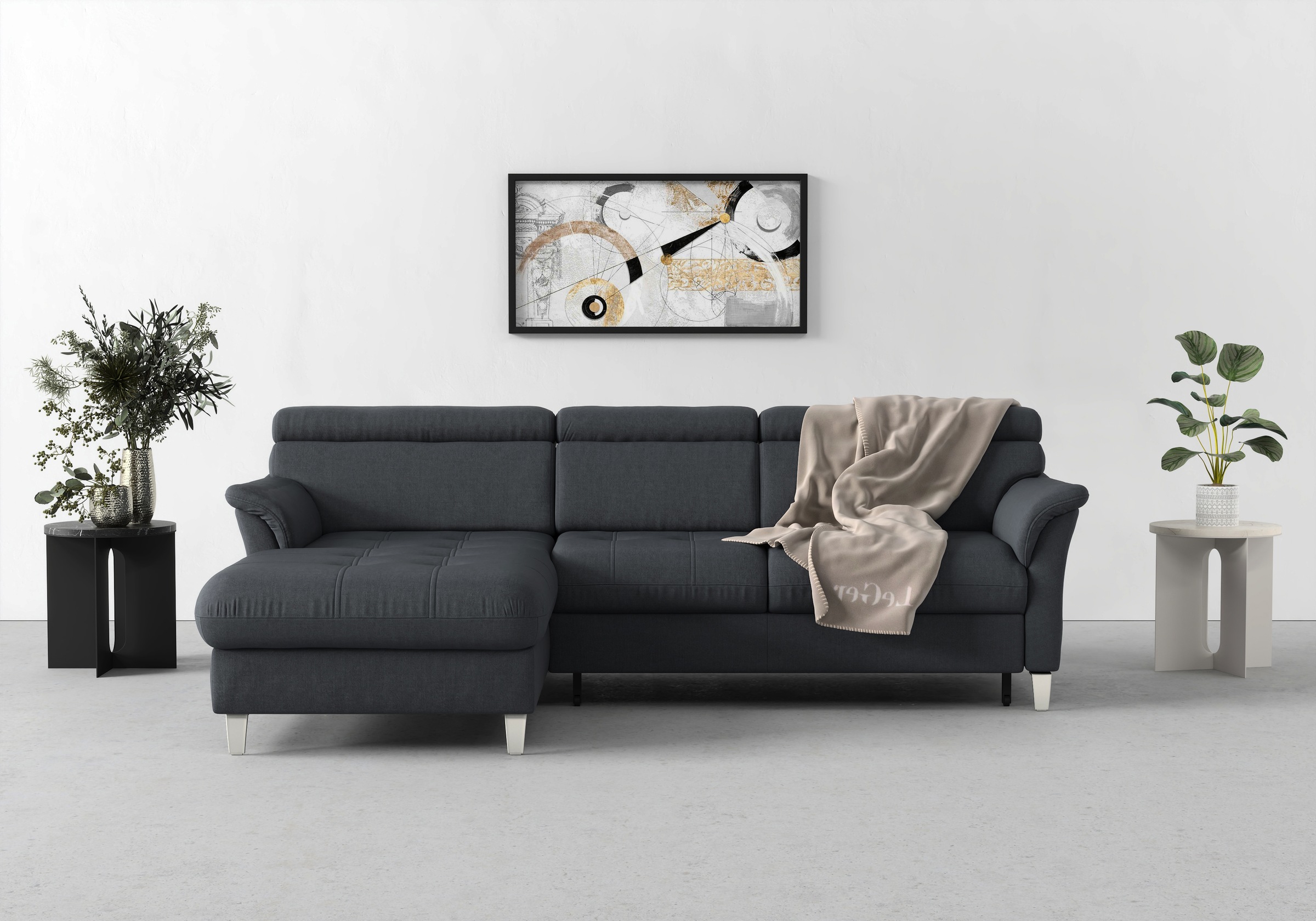 sit&more Ecksofa »Marano L-Form«, inklusive Kopfteilverstellung, wahlweise mit Bettfunktion, Bettkasten