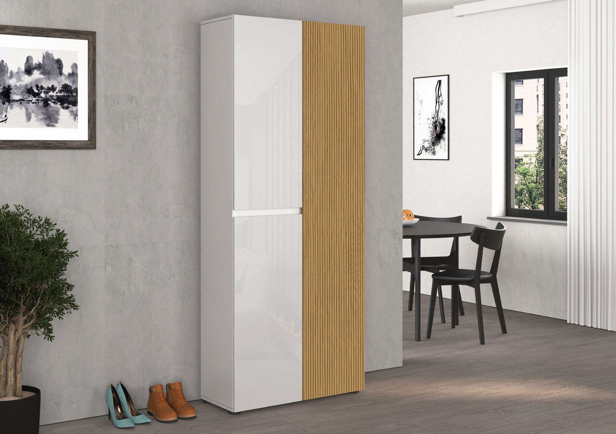 INOSIGN Schuhschrank »LADY, Schuhkommode,Schuhmöbel,Schuhablage,Schuhregal«, mit 10 Einlegeböden, 12 Fächer, Tür mit Rillenoptik, ca.36 paar Schuhe