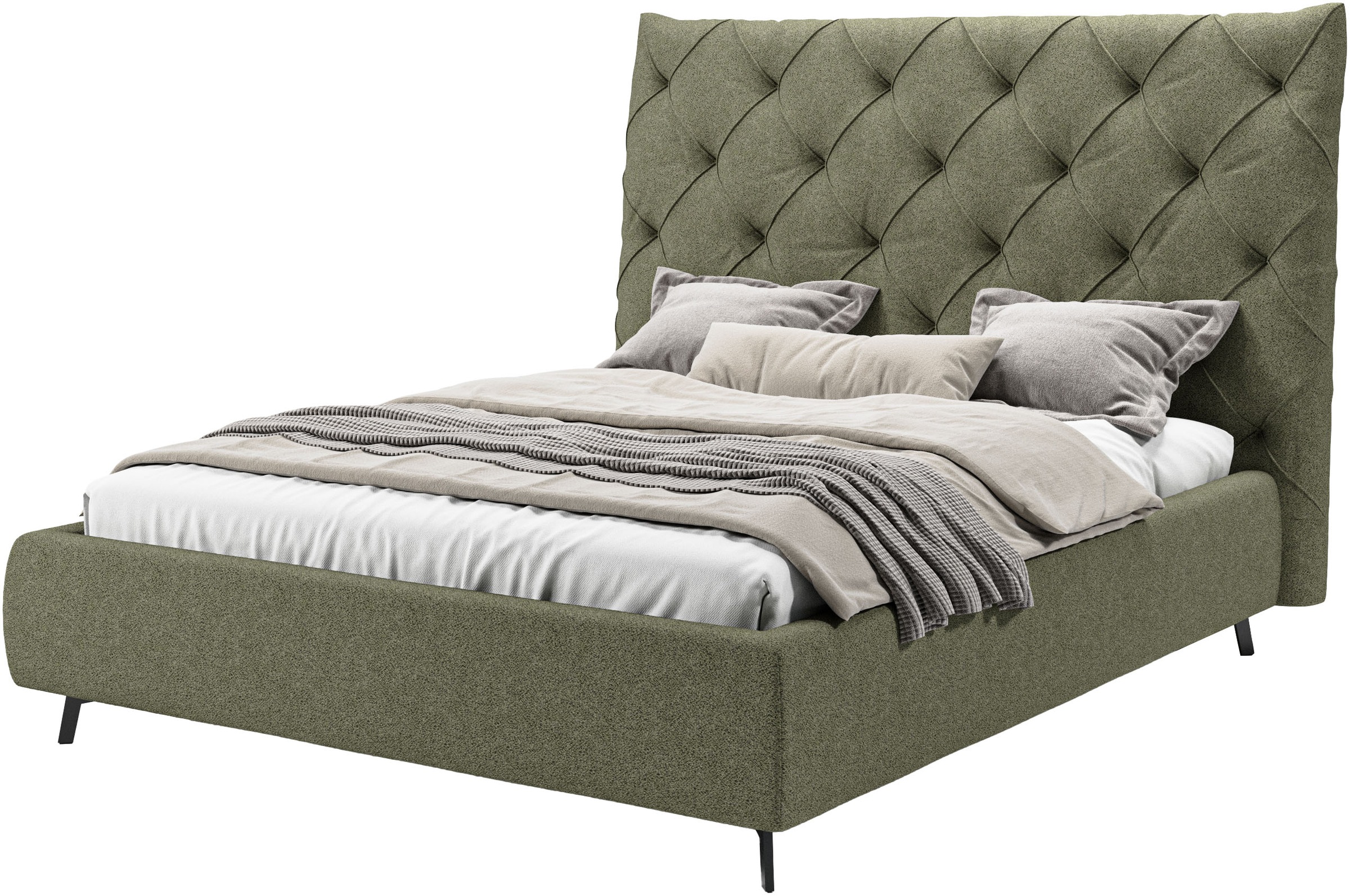 Leonique Polsterbett "Maxime, in 4 Breiten bis 200cm, auch in Leder" Kopfte günstig online kaufen