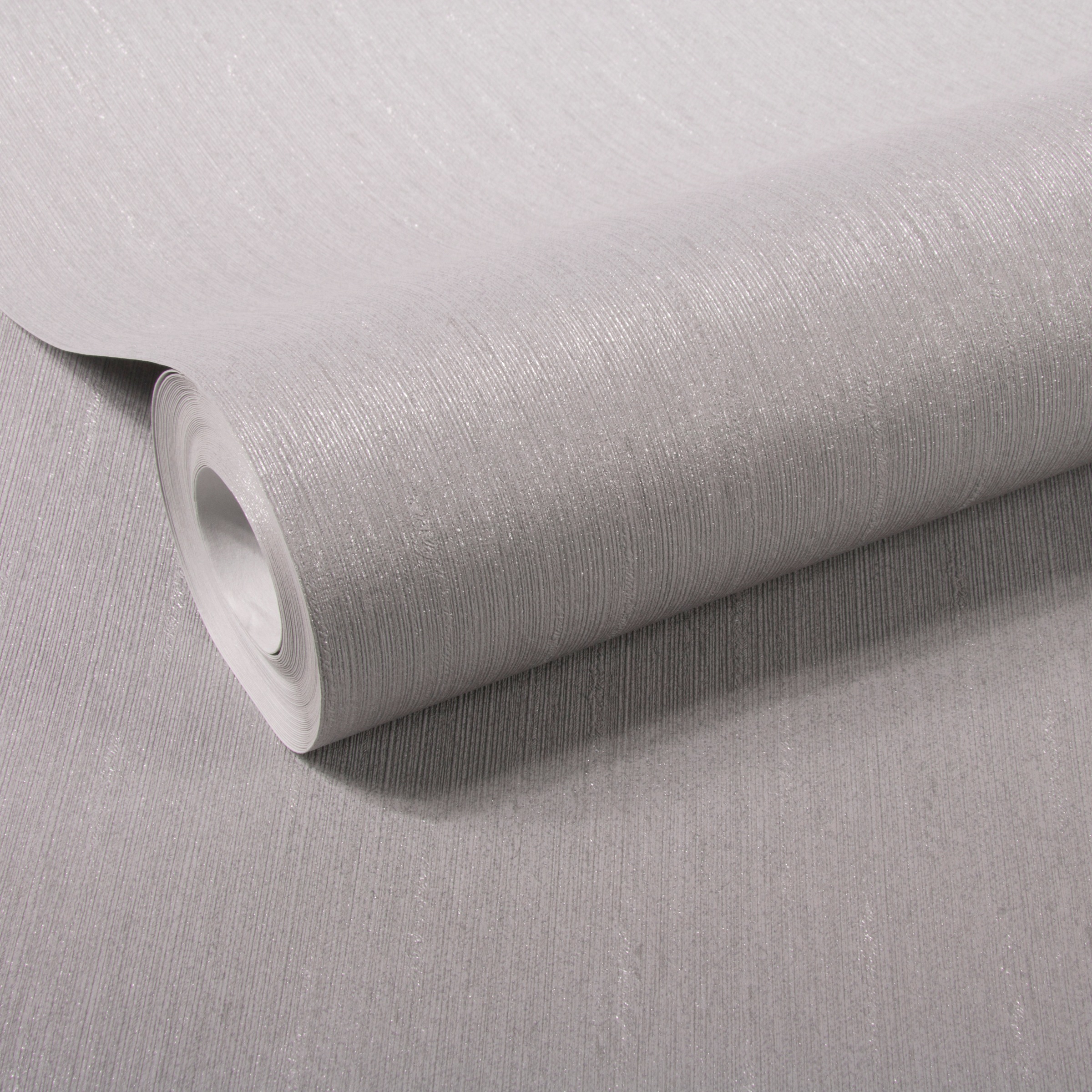 WOW Vliestapete »Linien Uni - Mica Effekt«, Leinenoptik, Grau - 10m x 1,06m