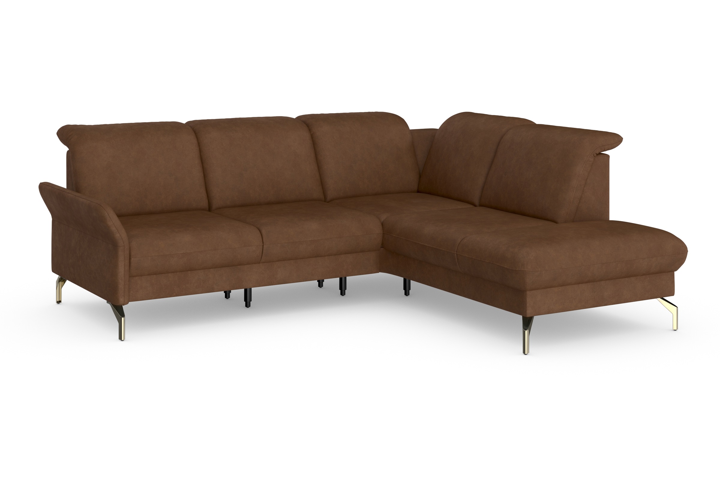 sit&more Ecksofa »Fashion L-Form«, wahlweise mit Kopfteilverstellung, Vorziehsitz, motorisch, Nickelfüße