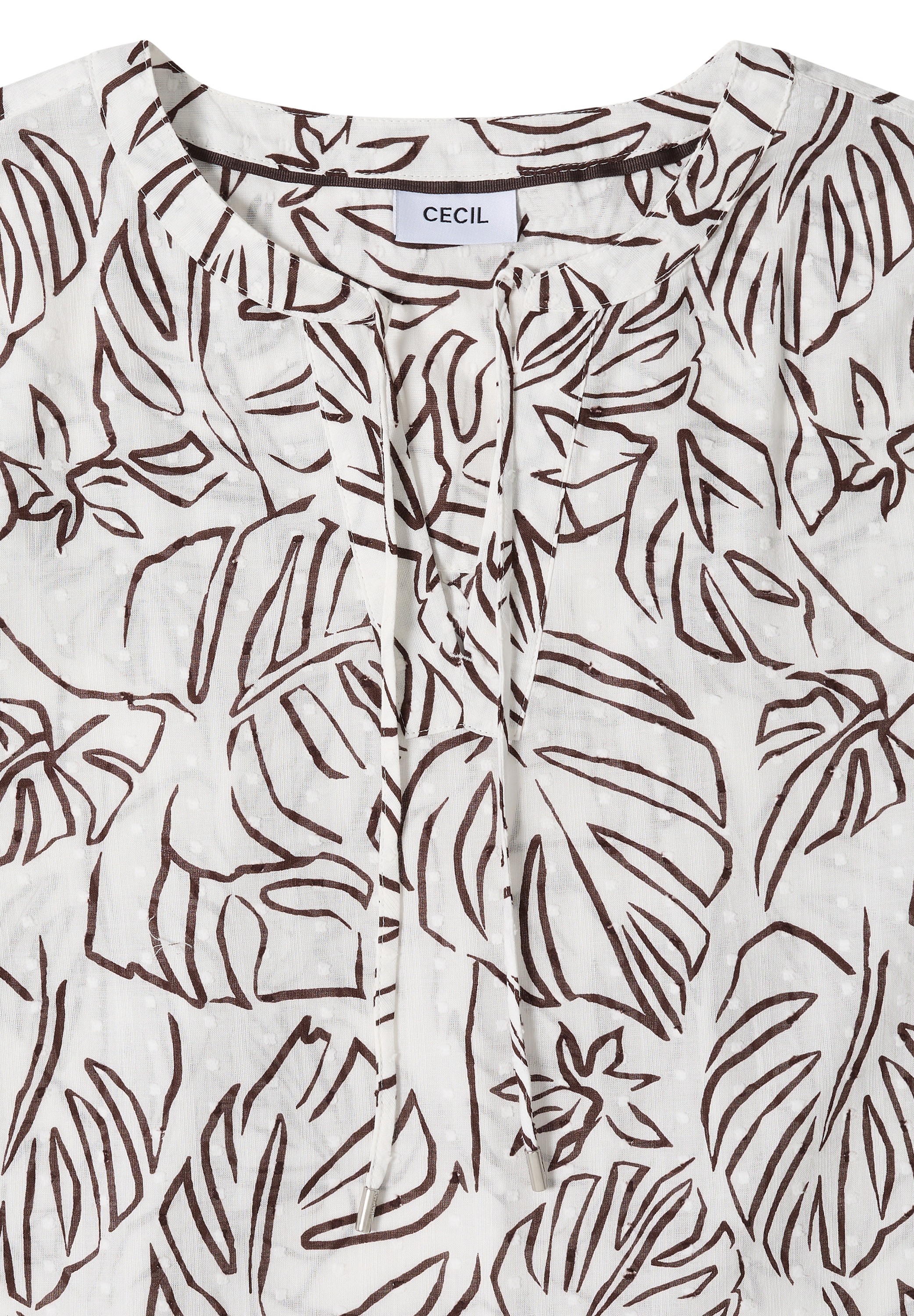 Cecil Druckbluse 3/4-Arm Sommerbluse-Tunika mit Blätterprint