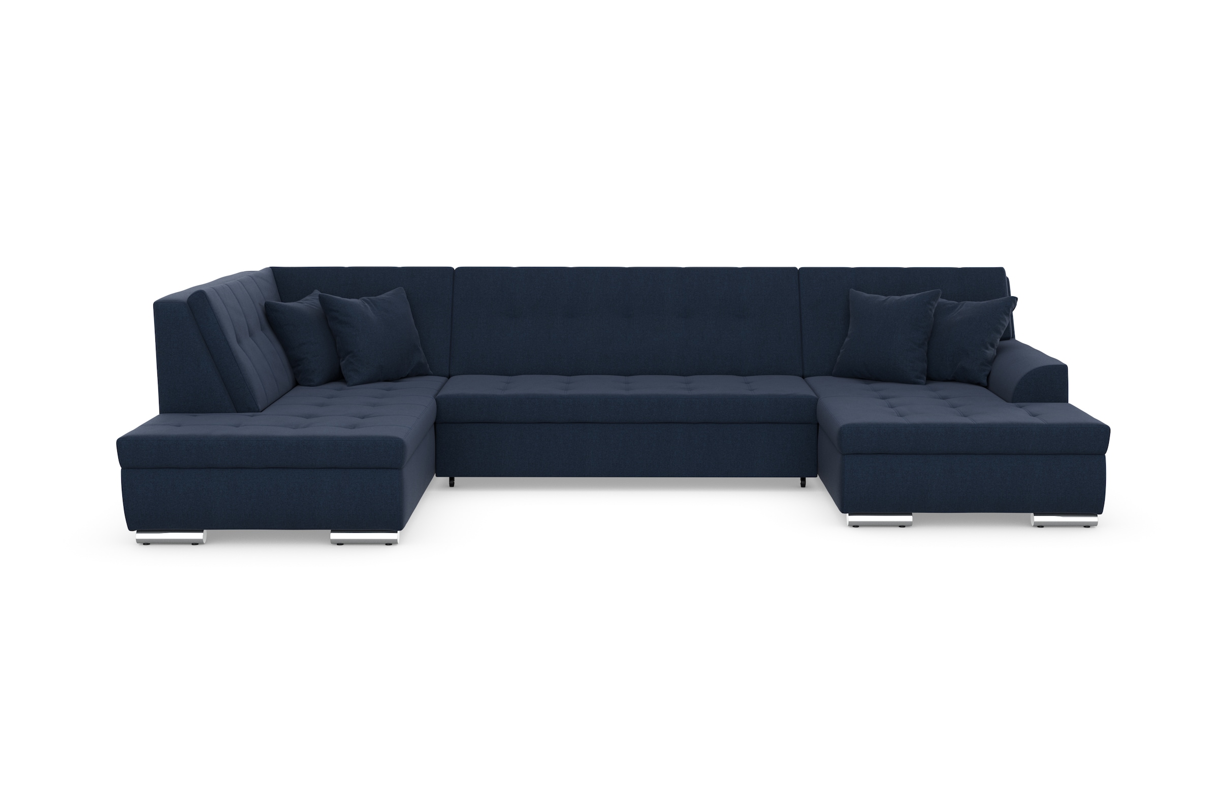 DOMO collection Wohnlandschaft »Treviso incl. Zierkissen, moderne Steppung, XXL: B/T/H: 364/201/83 cm«, wahlweise mit Bettfunktion, in vielen Bezugsarten auch in Cord U-Form