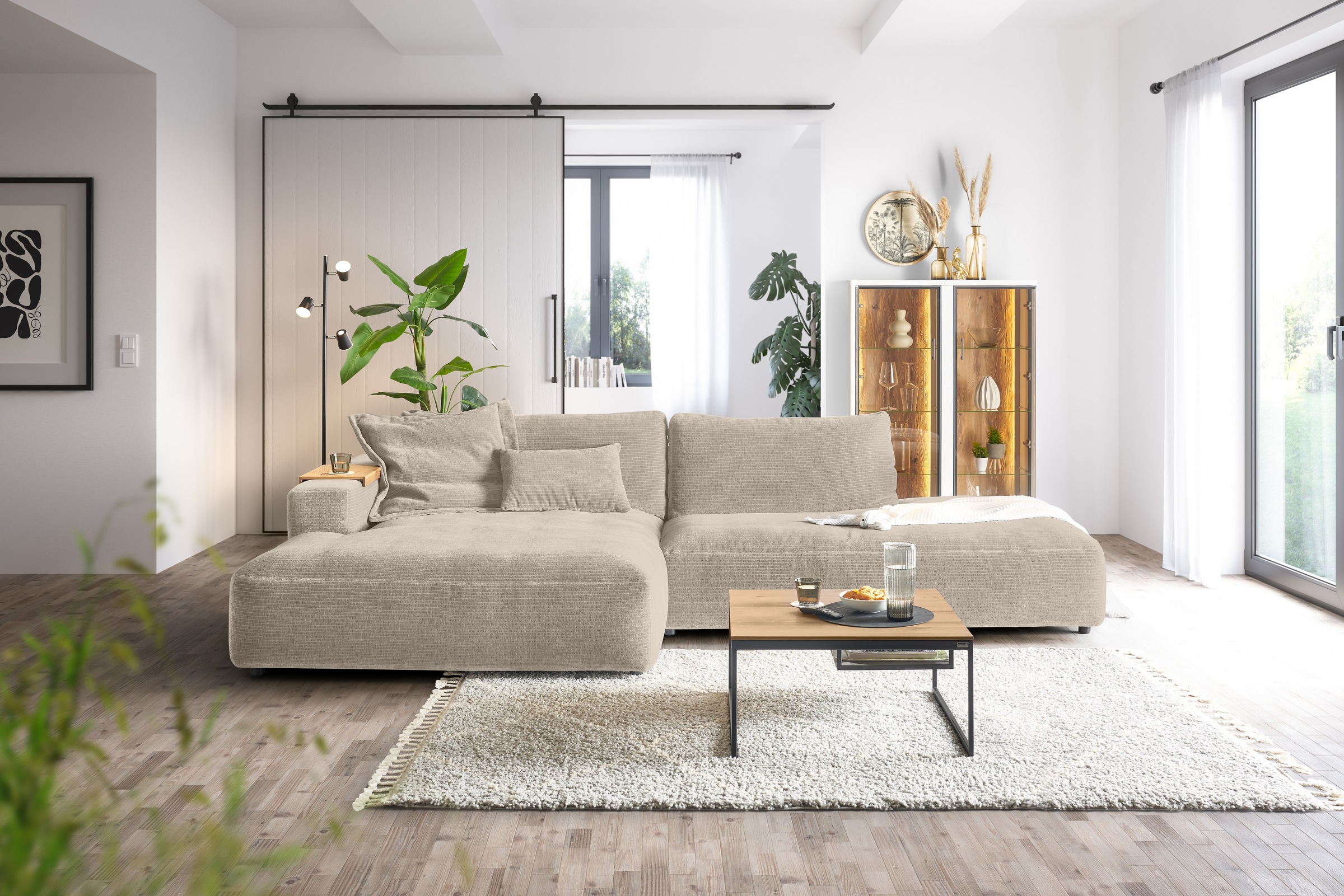 Musterring Ecksofa "Lucia", verschiedene Farben, großer Longchair mit Armle günstig online kaufen