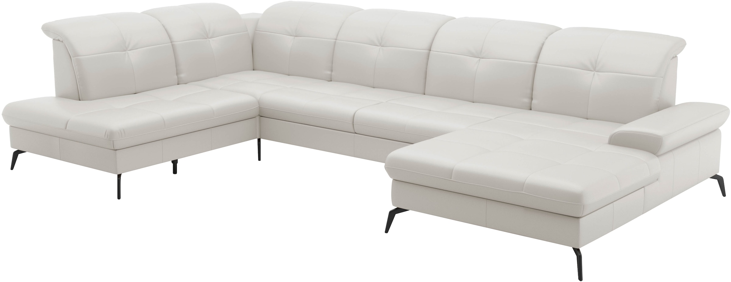 sit&more Wohnlandschaft »Amica, U-Form, inkl. Sitztiefenverstellung und Armteilverstellung«, wahlweise mit Kopfteilverstellung, Bettfunktion und Bettkasten