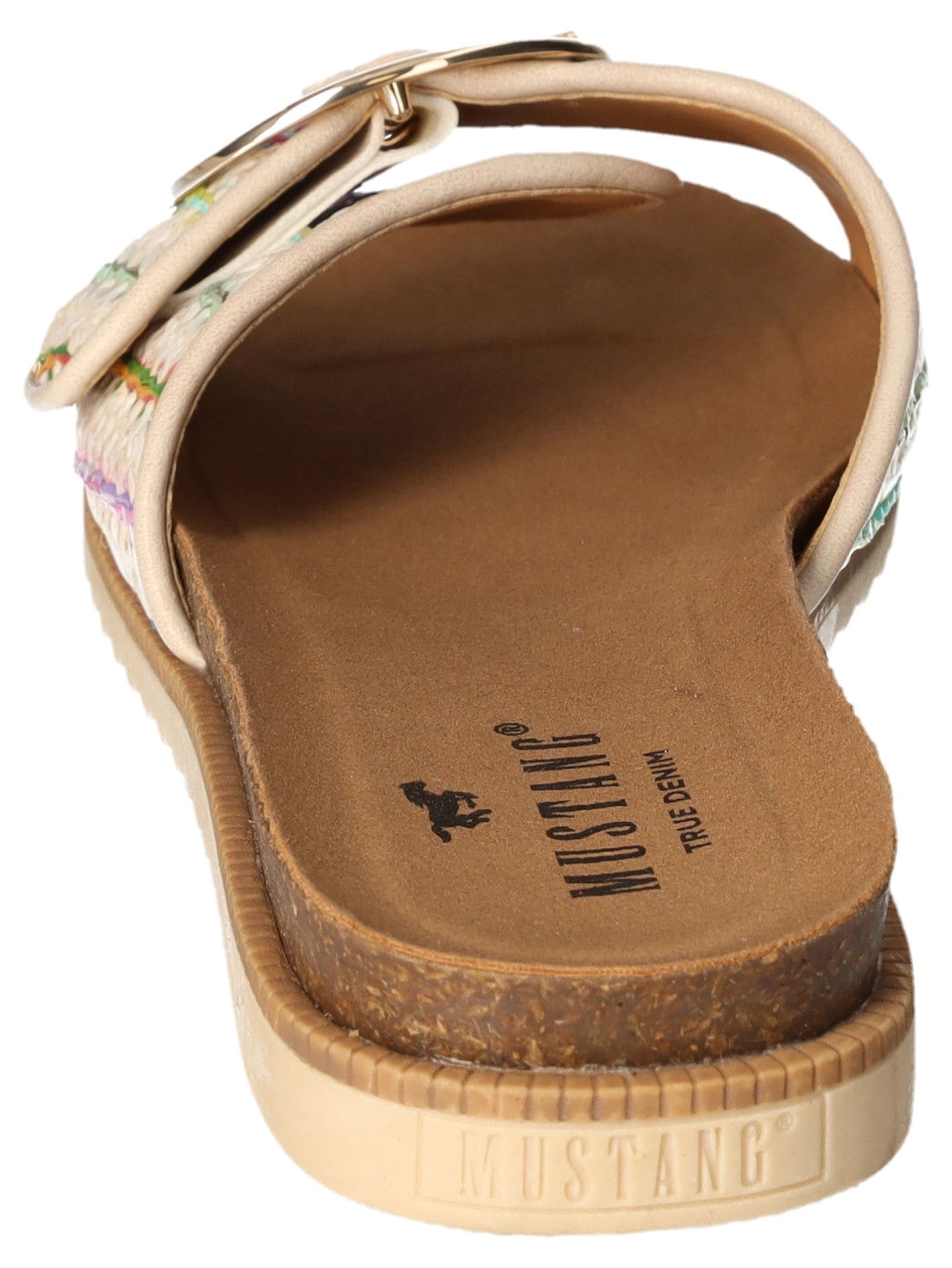 Mustang Shoes Pantolette, Flats, Sommerschuh, Sandale in Flechtoptik