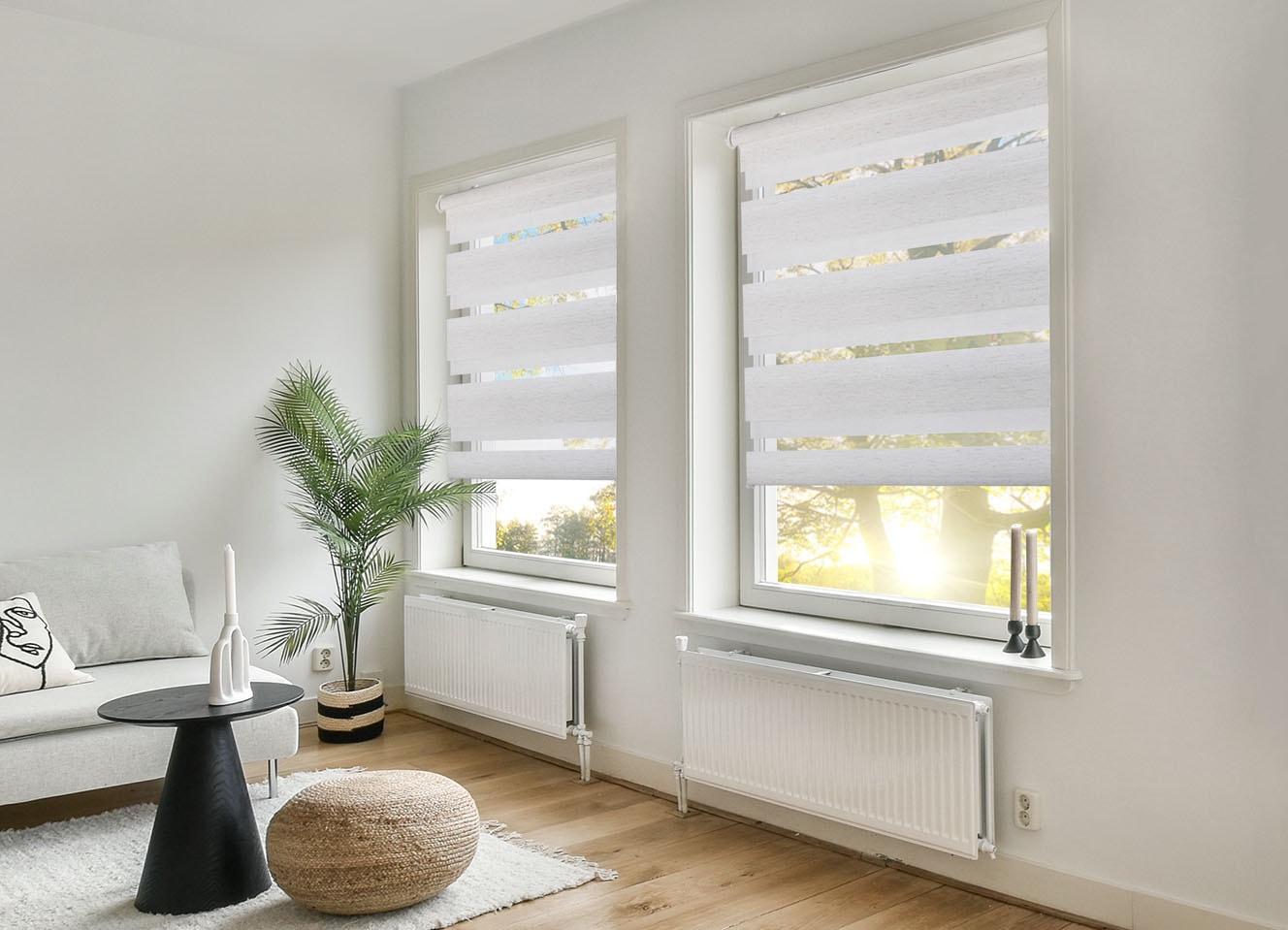 OTTO home Doppelrollo »SORANA« Lichtschutz Blendschutz | Sichtschutz ohne Bohren freihängend Rollo in angesagter Melange-Optik NEUHEIT!