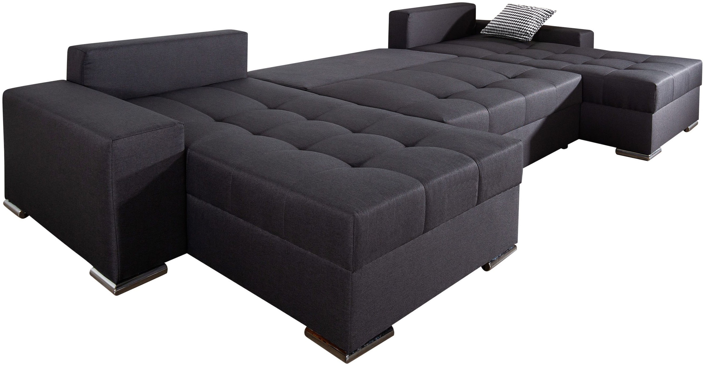 COLLECTION AB Wohnlandschaft »Josy XL U-Form, Breite: 313 cm« mit Bettfunktion, Bettkasten & 2 Zierkissen, Federkern