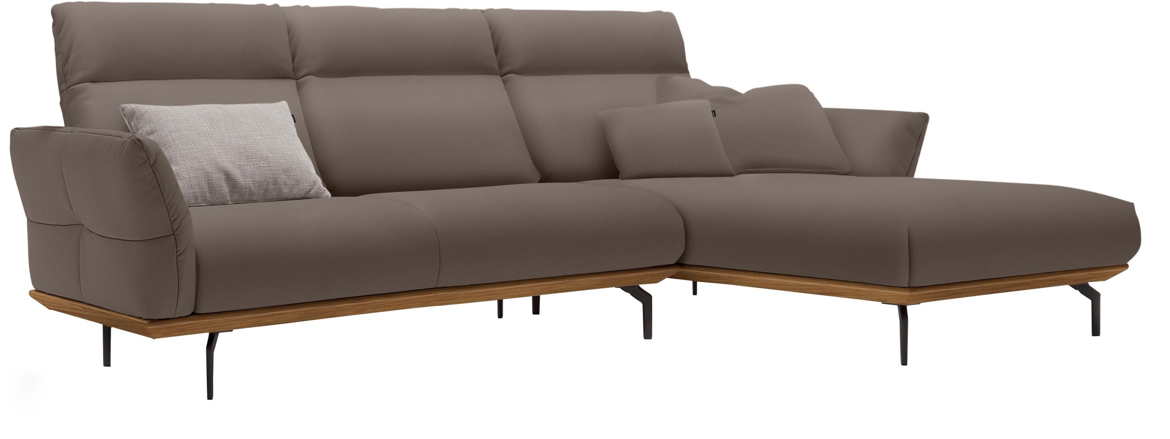 Creation BY ROLF BENZ Ecksofa »CR.460«, Sockel in Nussbaum, Winkelfüße in U günstig online kaufen