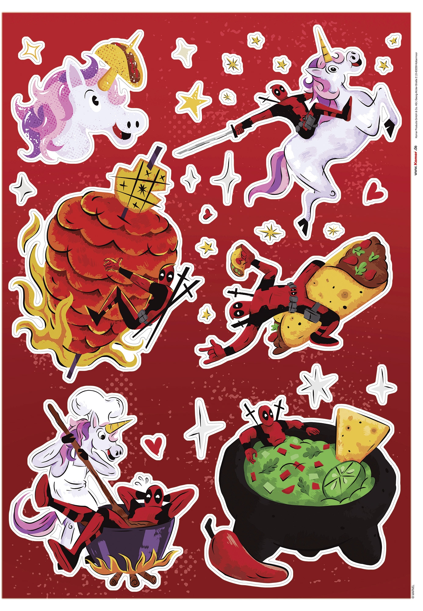 Komar Wandtattoo »Marvel Deadpool Food« 50 x 70 cm (Breite x Höhe) - Kinderzimmer, Wandsticker