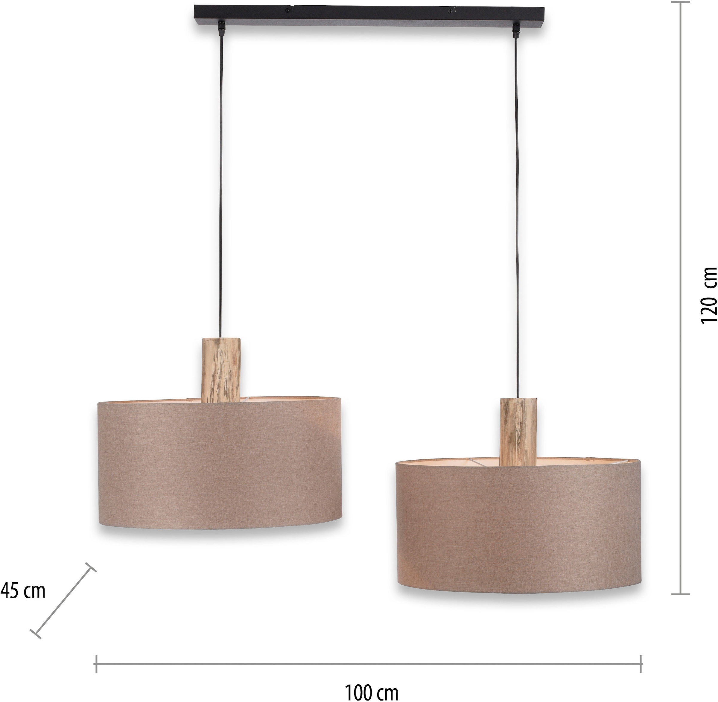 JUST LIGHT Pendelleuchte »LINEN« E27 1 Stk. ExklusiveE27