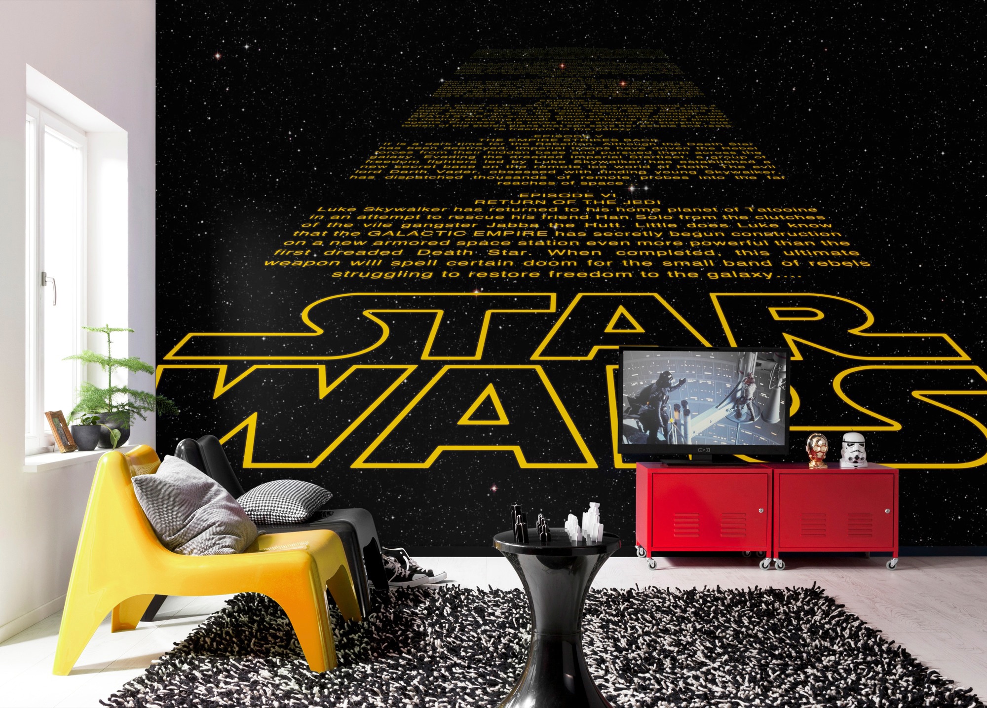 Disney Fototapete Star Wars Schwarz und Gelb 368 x 254 cm 612226 günstig online kaufen