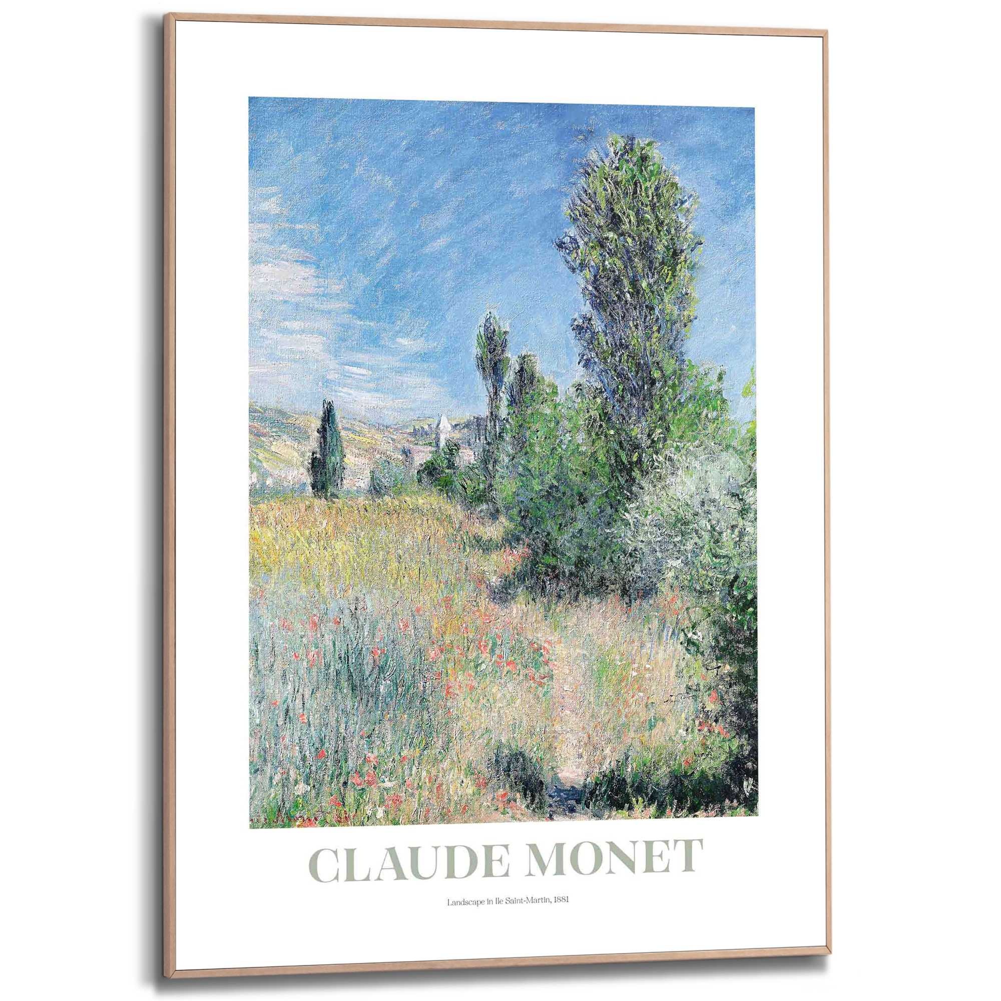 REINDERS! Poster »Monet - landscape in Ile Saint-Martin« Wohnzimmer - Blau - MDF - Kunst - 50x70 cm Farbe Bild(er): Blau