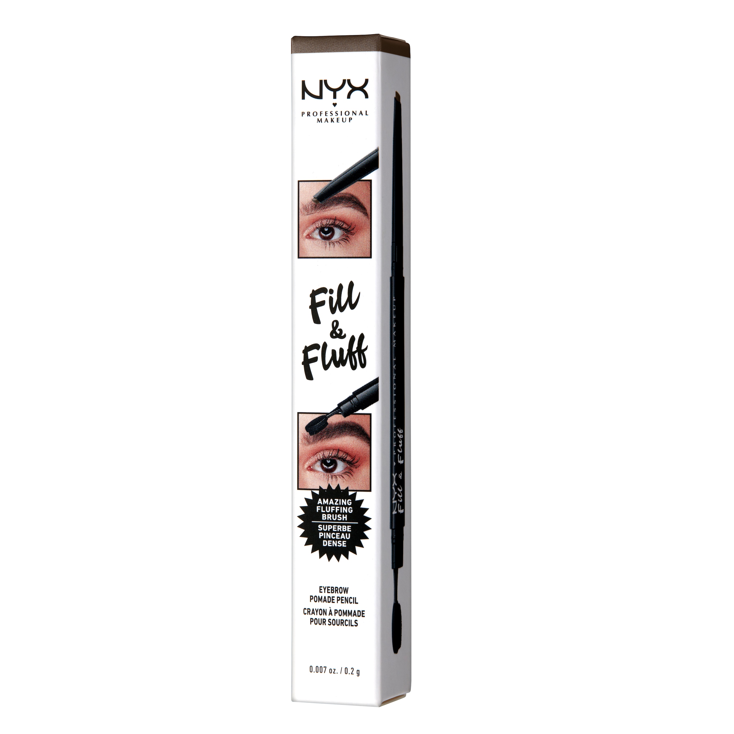 NYX PROFESSIONAL MAKEUP Augenbrauen-Stift »FILL & FLUFF EYEBROW POMADE PENCIL« mit dichter Härchenbürste