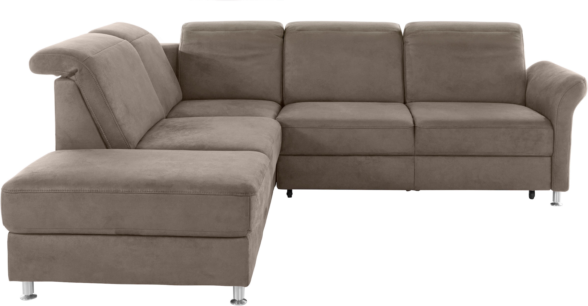 sit&more Ecksofa »Darwin L-Form«, inklusive Federkern, wahlweise mit Kopfteilverstellung, Bettfunktion