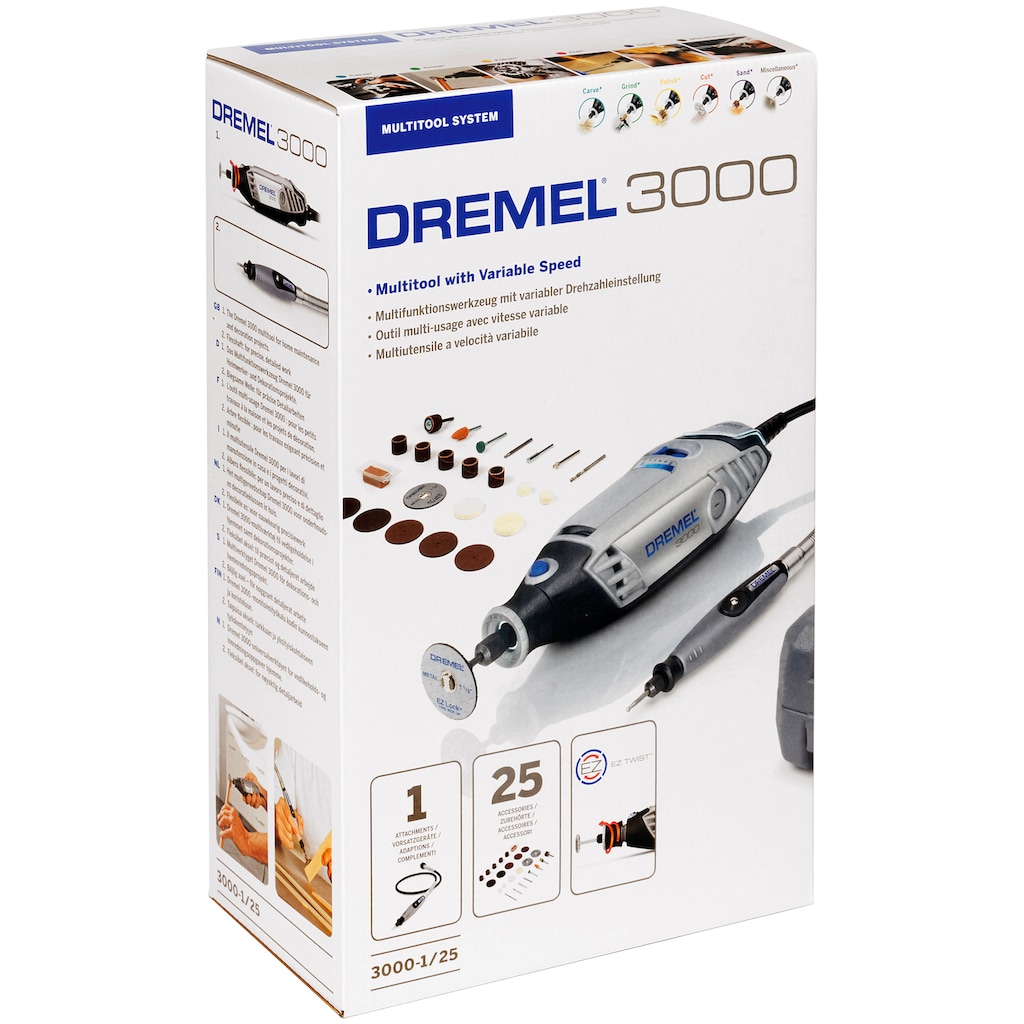 DREMEL Elektro-Multifunktionswerkzeug »3000-1/25 EZ«, (Set, 25 St.)