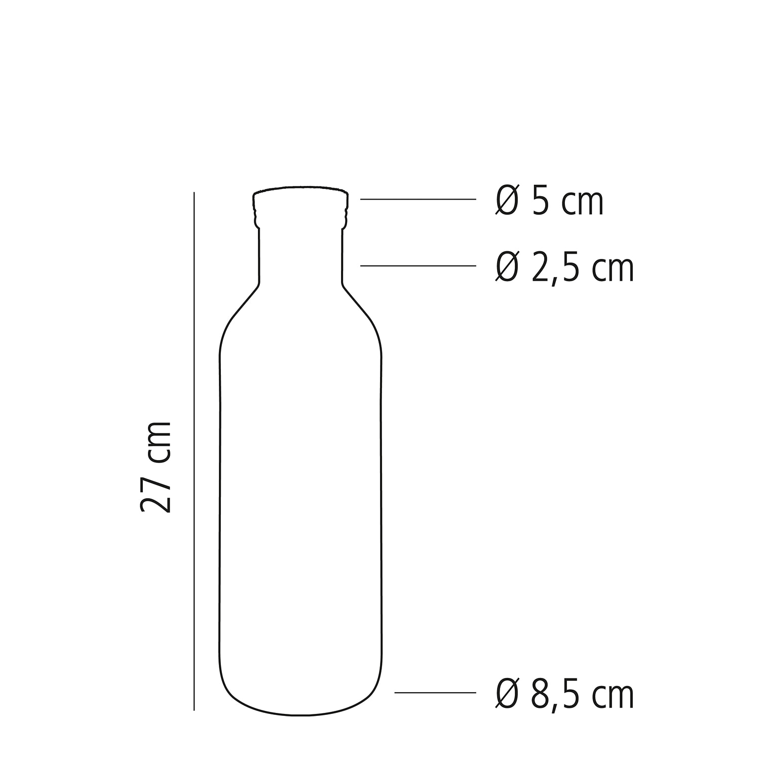 APS Karaffe »LINES, 1 Liter, aus Glas, mit Deckel aus Kork« eleganter Krug mit moderner Linienstruktur