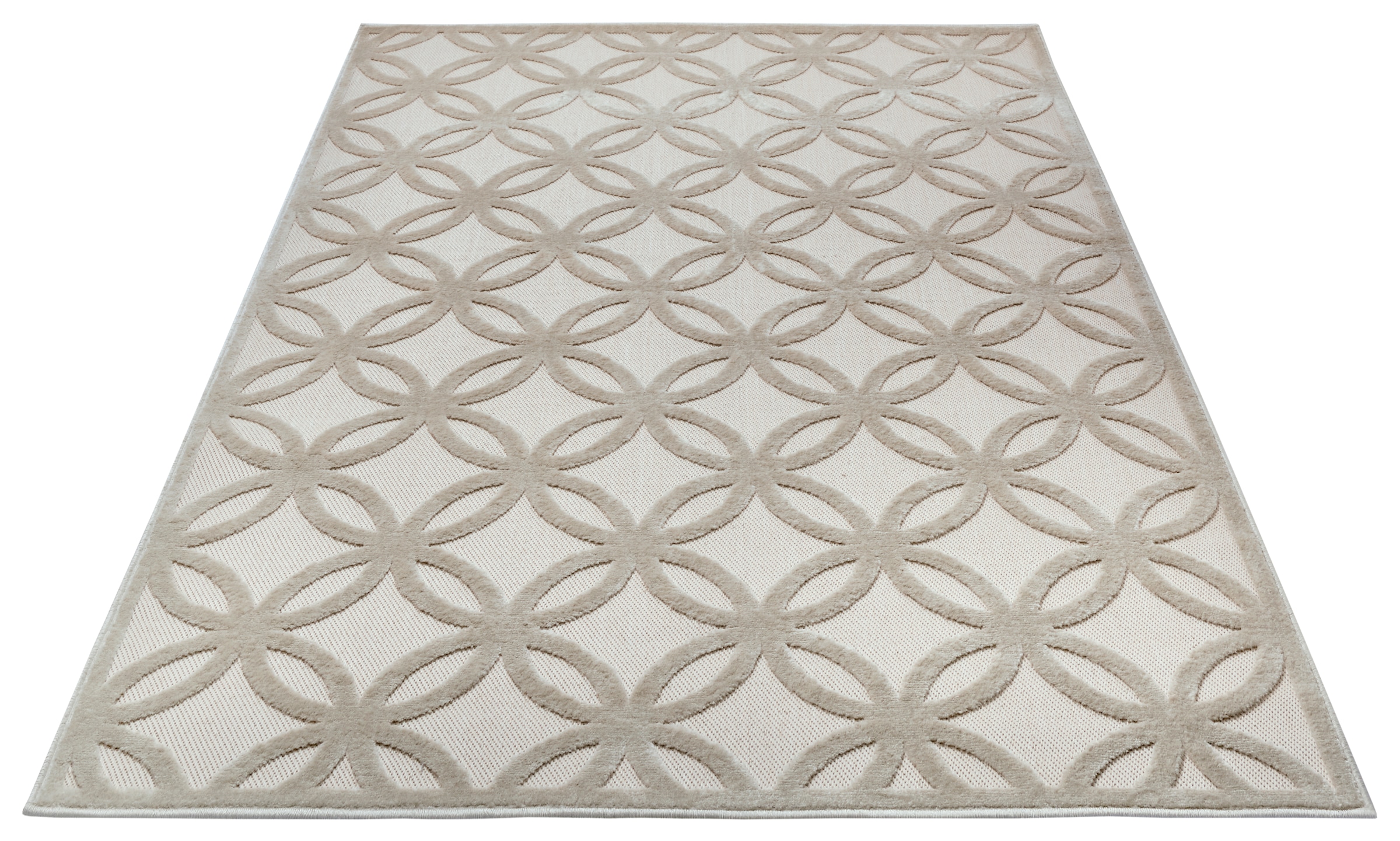 HANSE Home Teppich »Circle«, rechteckig, 12 mm Höhe, strapazierfähig, pflegeleicht, robust, Hoch-Tief Optik