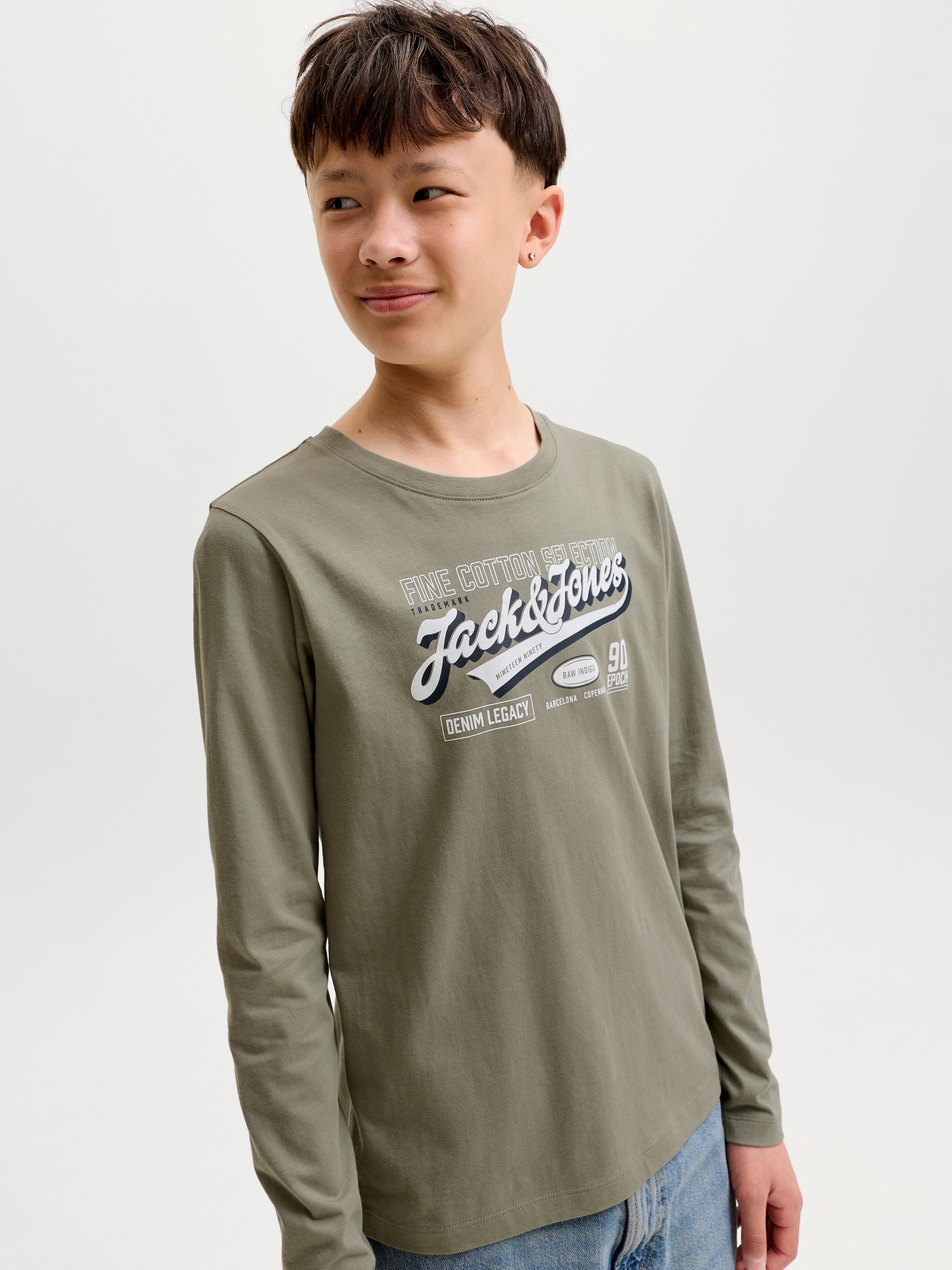 Jack & Jones Junior Langarmshirt »JJELOGO TEE LS 2 COL AW26/25 2PK MP JNR« Packung, 2 Baumwolle, regular fit
