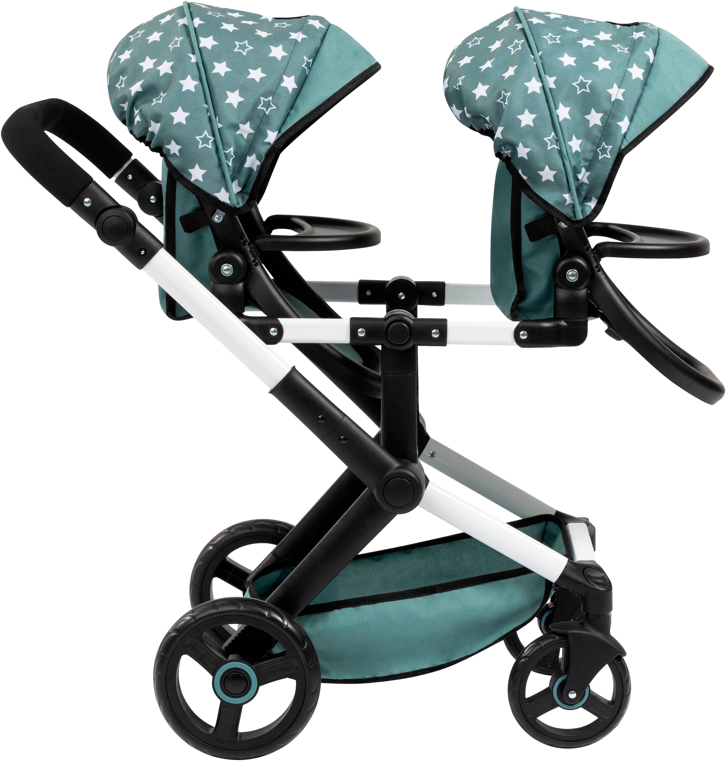 Bayer Puppen-Zwillingsbuggy »Xeo Twin grün«, mit Wickeltasche