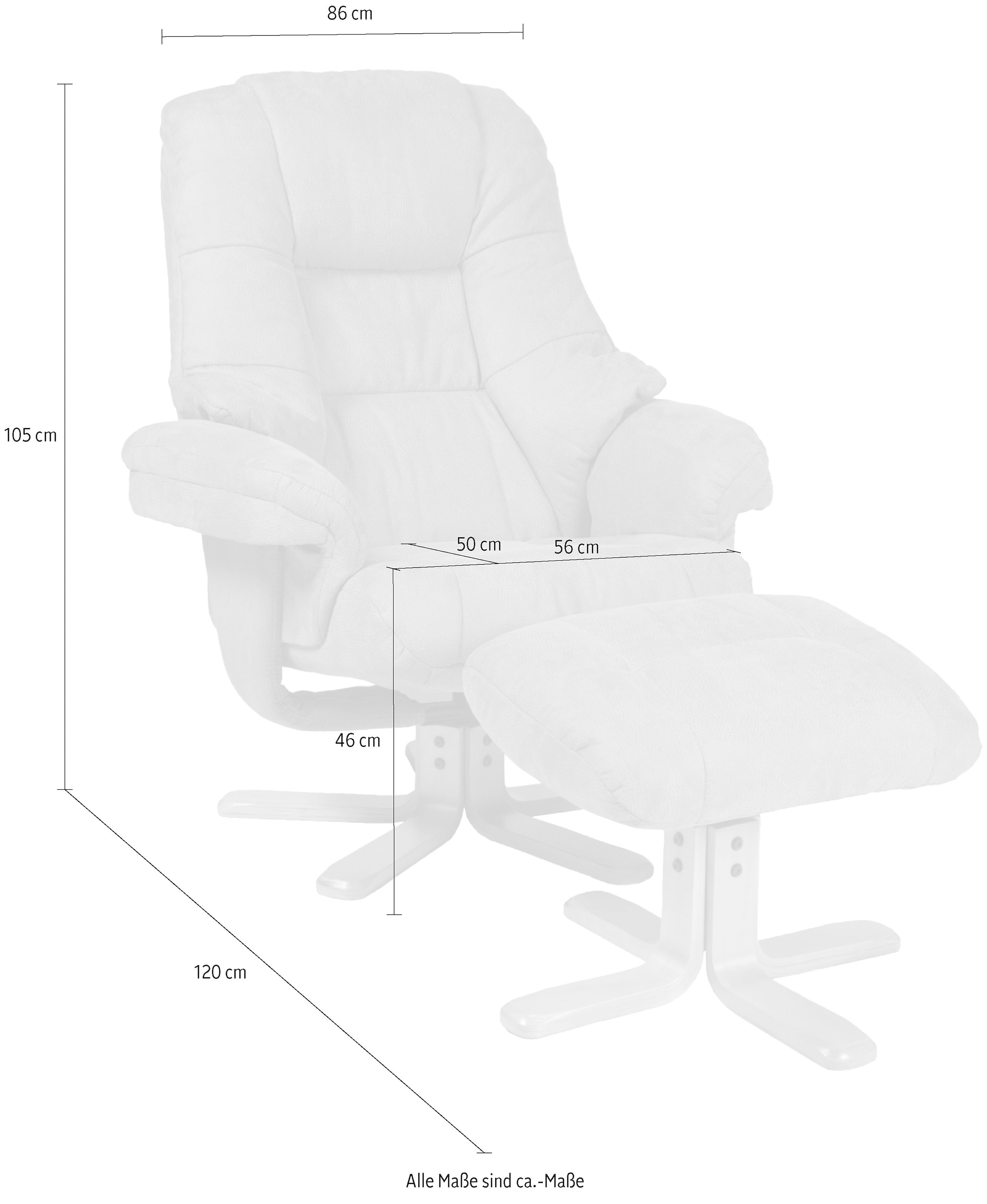 Duo Collection Relaxsessel, 360° drehbar, inkl. Hocker