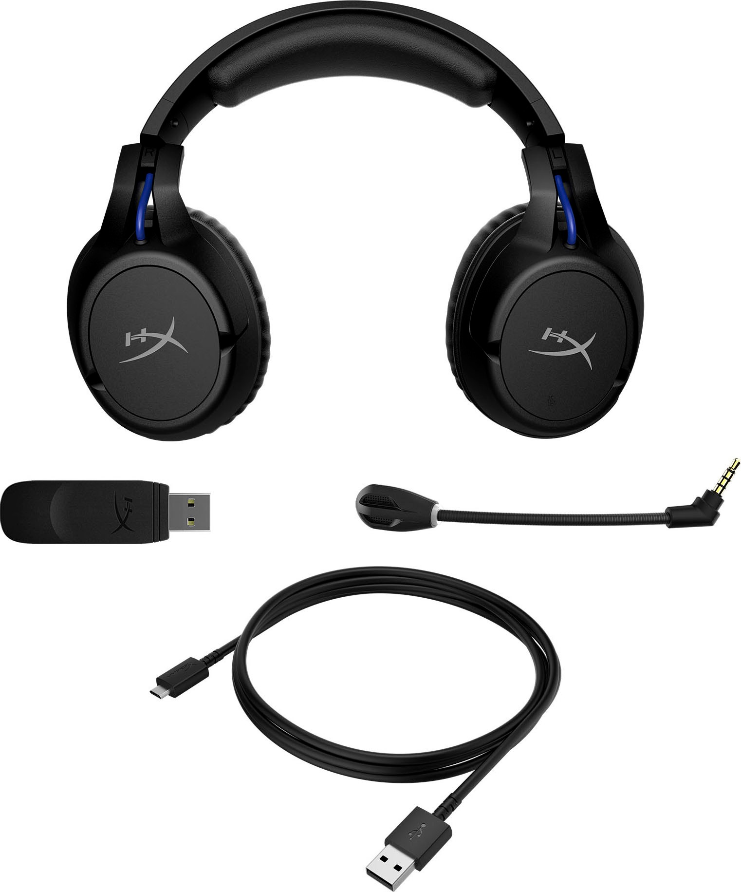 HyperX Gaming-Headset »Cloud Flight Wireless Black/Blue für PlayStation«, Wireless, Mikrofon abnehmbar-Rauschunterdrückung