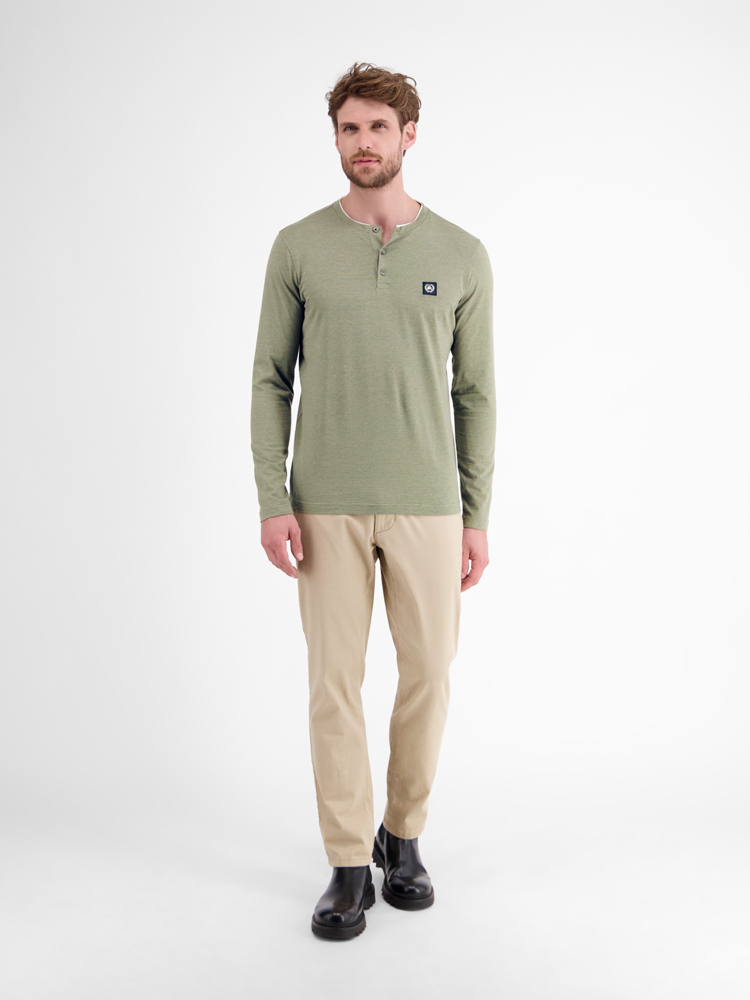 LERROS Sweatshirt »LERROS Serafino-Langarmshirt für Herren«