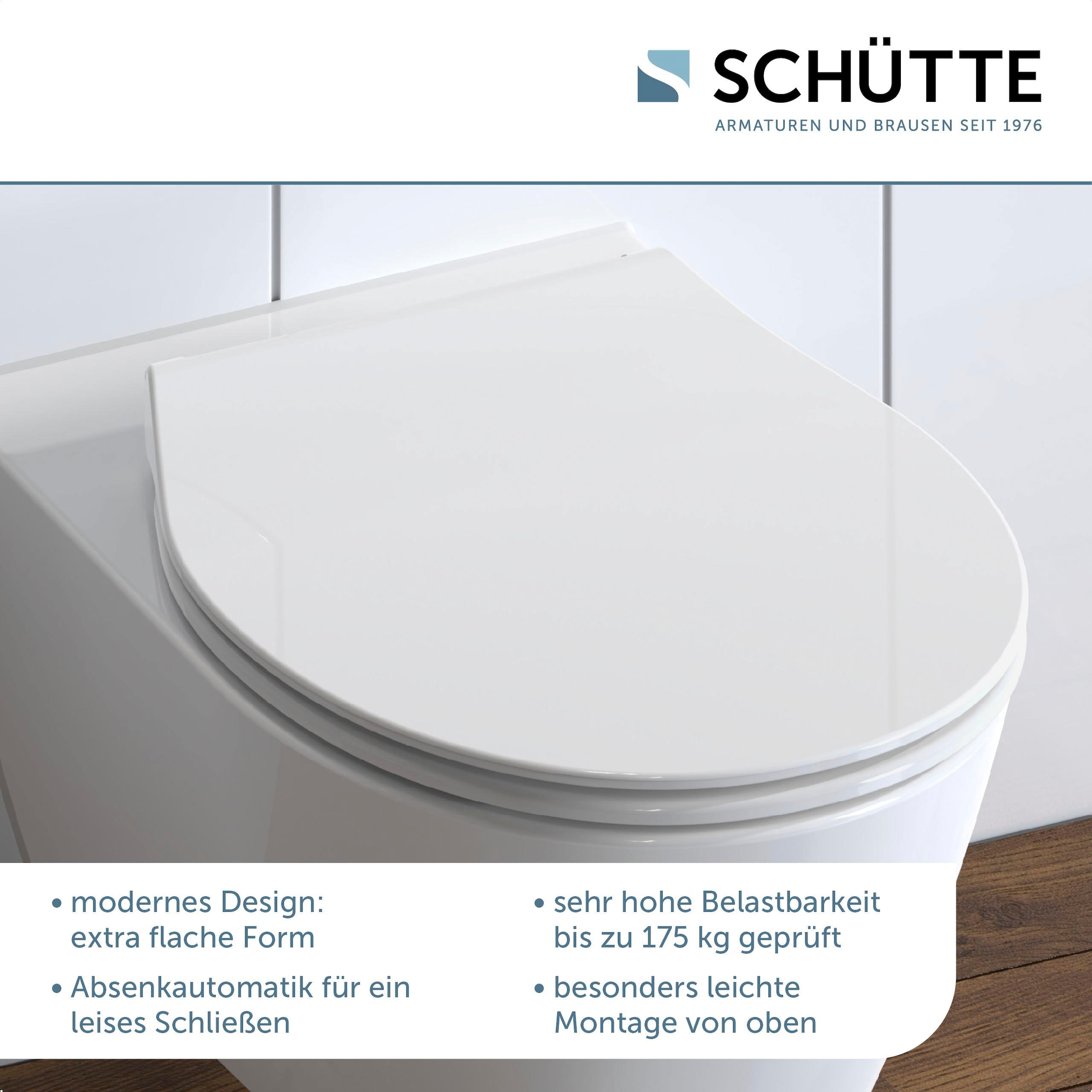 Schütte WC-Sitz »SLIM«, Duroplast, Absenkautomatik, Schnellverschluss, besonders flache Form