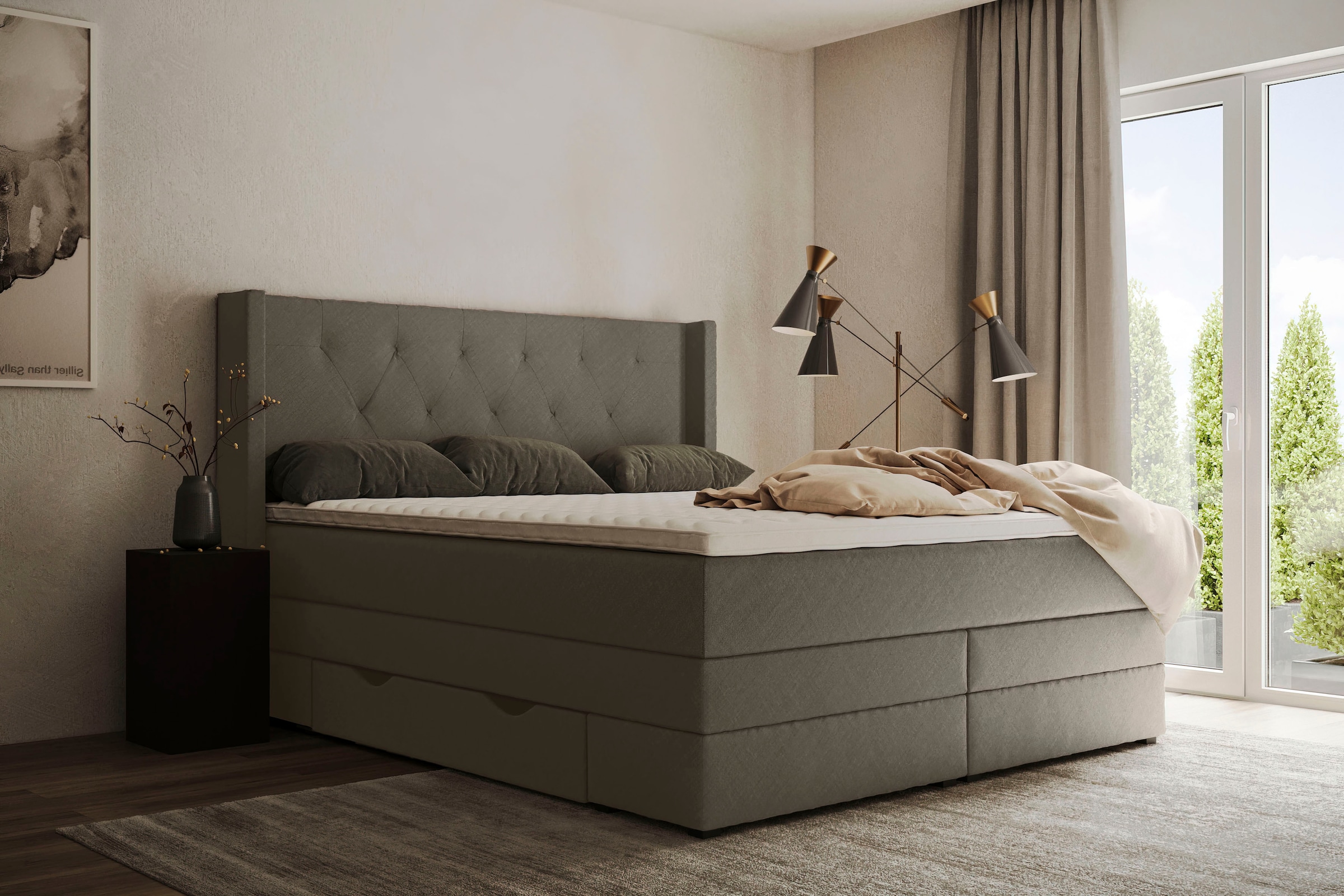 Places of Style Boxspringbett "Elegance", mit schöner Knopfheftung, in den günstig online kaufen