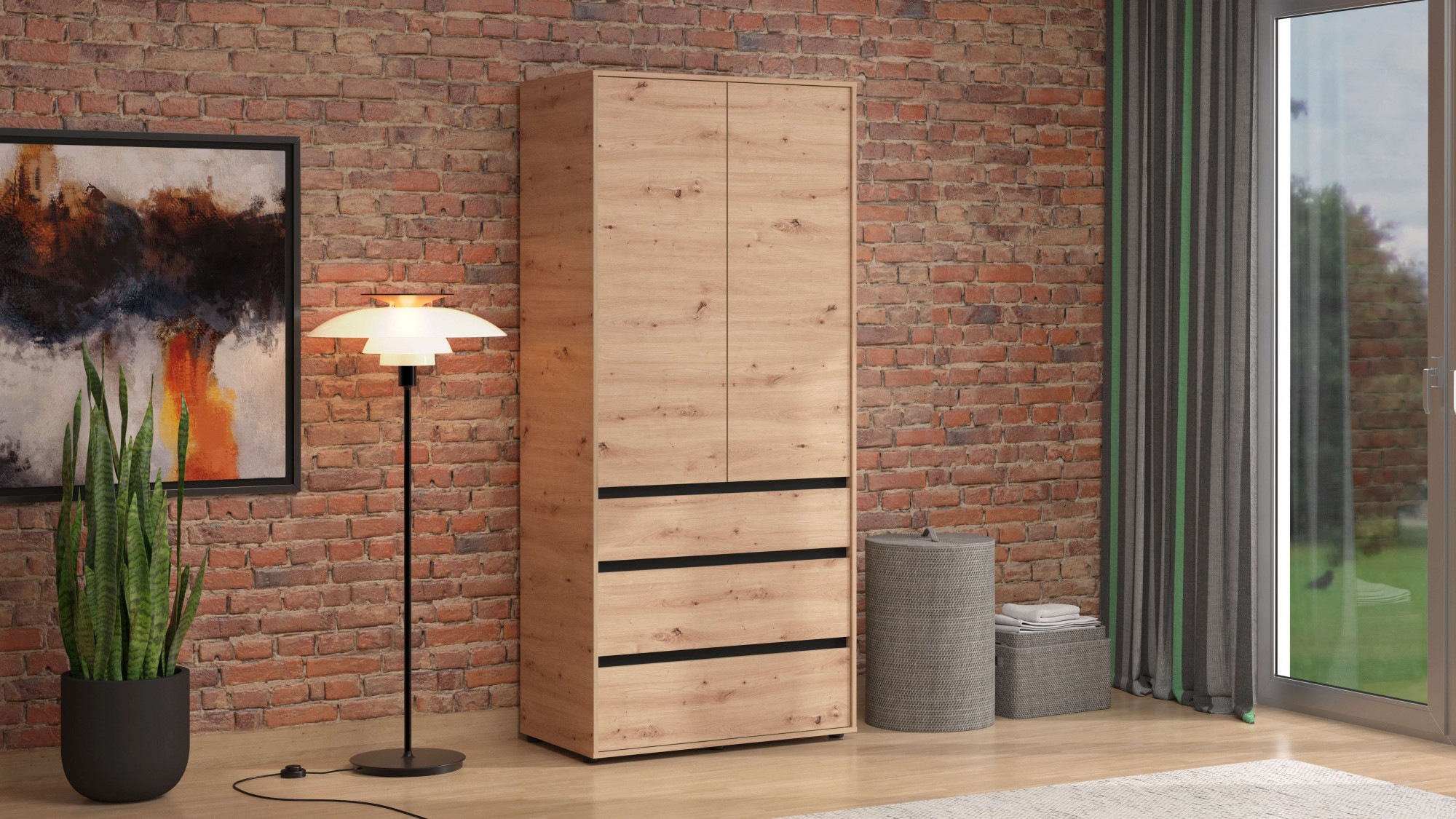 INOSIGN Kleiderschrank »Corbet Schlafzimmerschrank, Drehtürenschrank, Wäsch günstig online kaufen