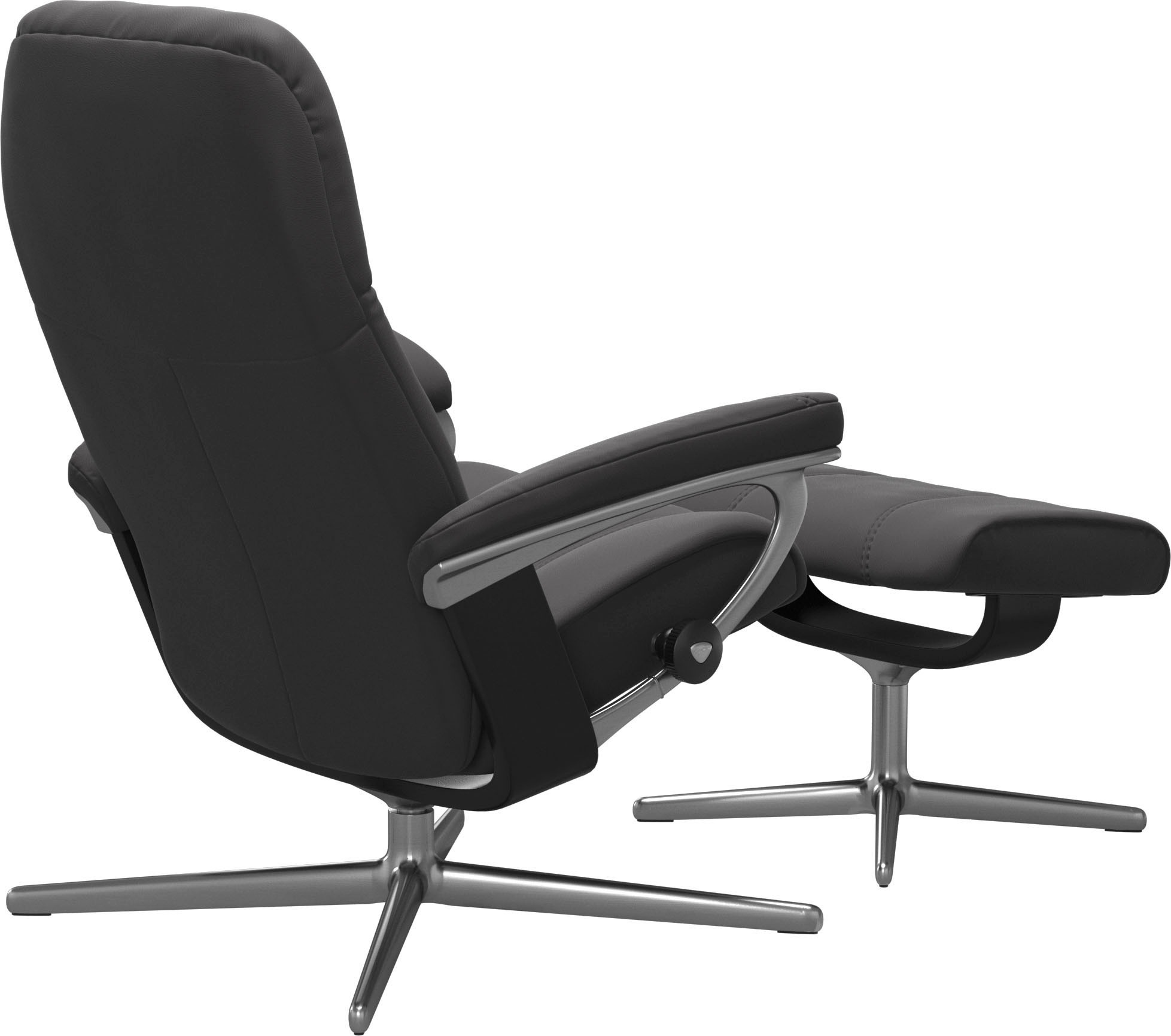 Stressless® Relaxsessel »Consul«, (Set, Relaxsessel mit Hocker), mit Hocker, mit Cross Base, Größe S, M & L, Holzakzent Schwarz