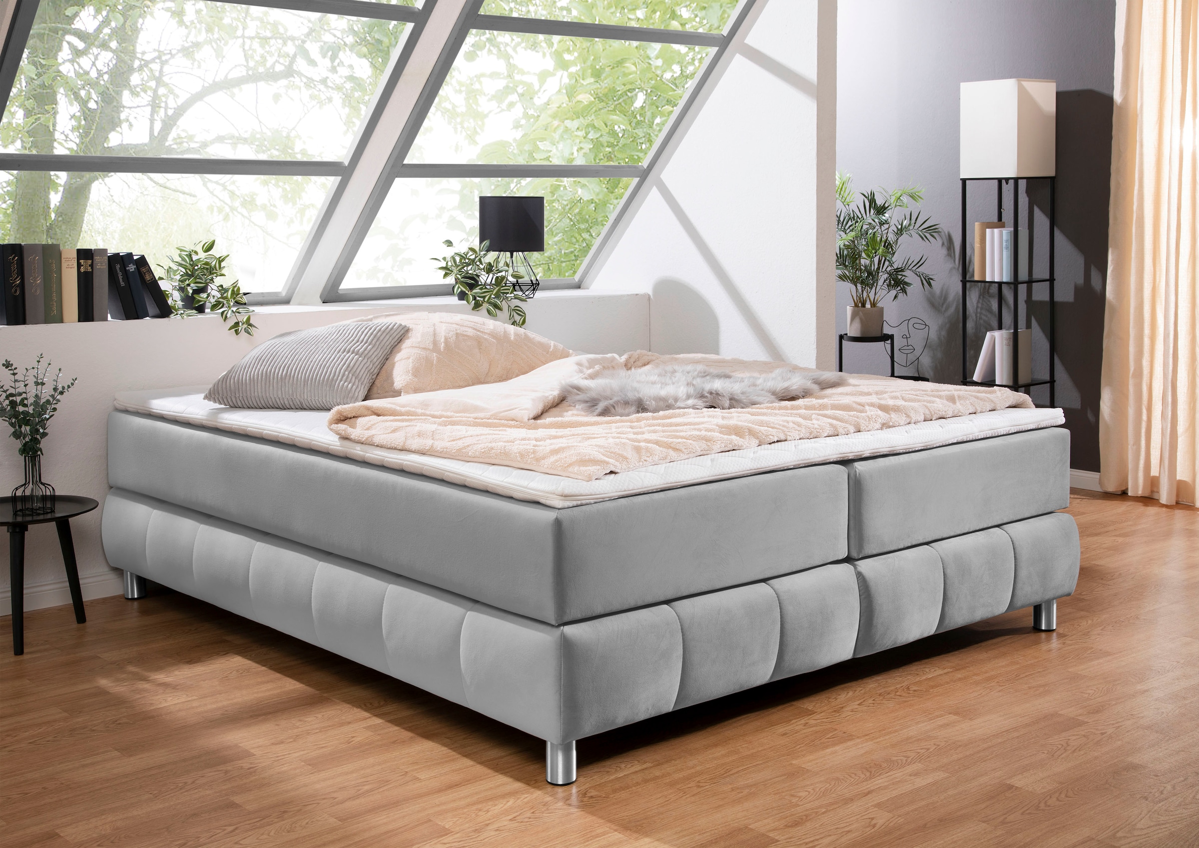 Bild von andas Boxspringbett »Salo«, Ohne Kopfteil, inkl. Topper, auch in Überlänge 220 cm