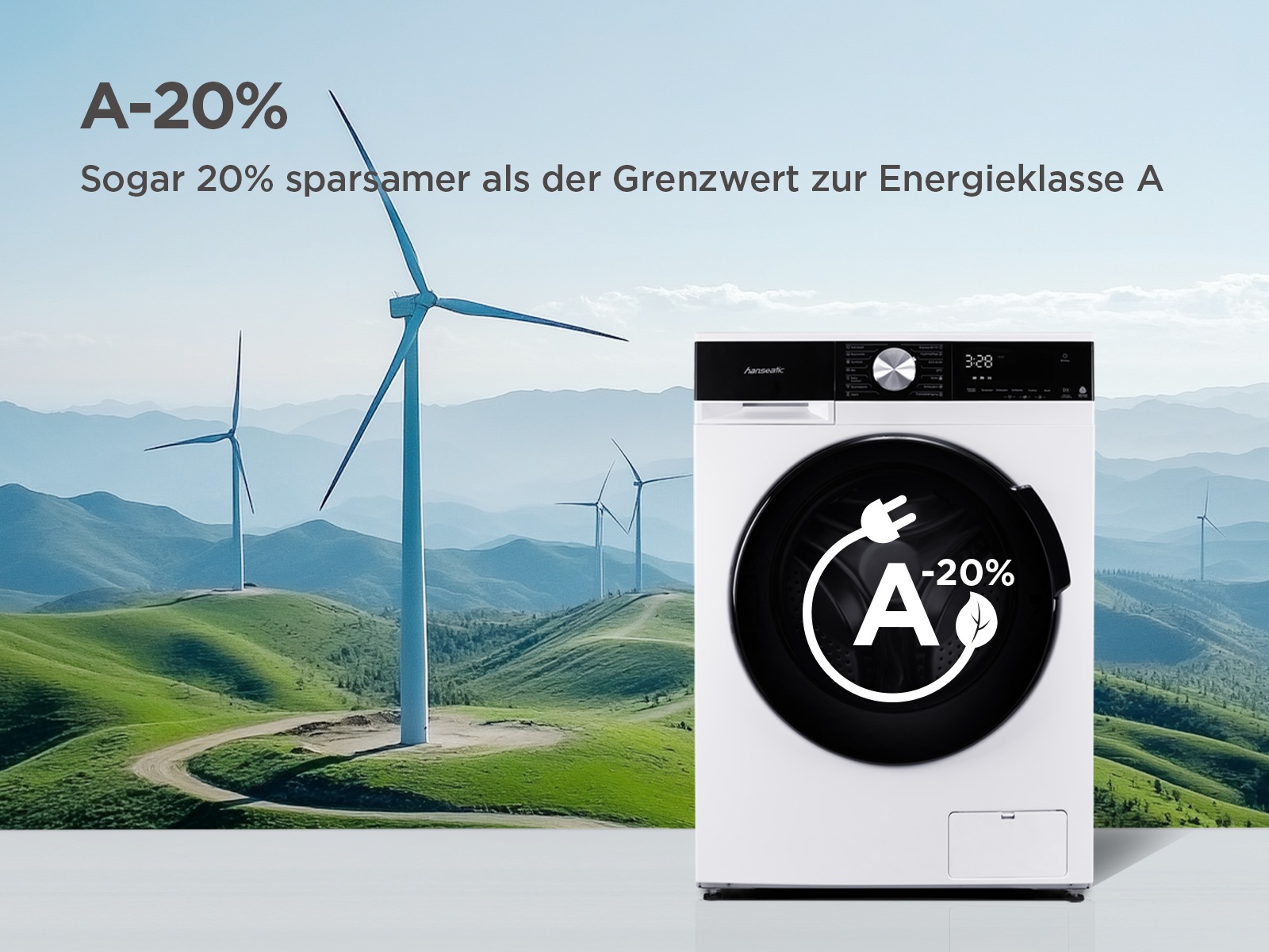 Hanseatic Waschmaschine »HWMM1714A2«, 7 kg, 1400 U/min, Schnellwaschprogramm, Touch-Display, Aqua-Stopp-Schlauch