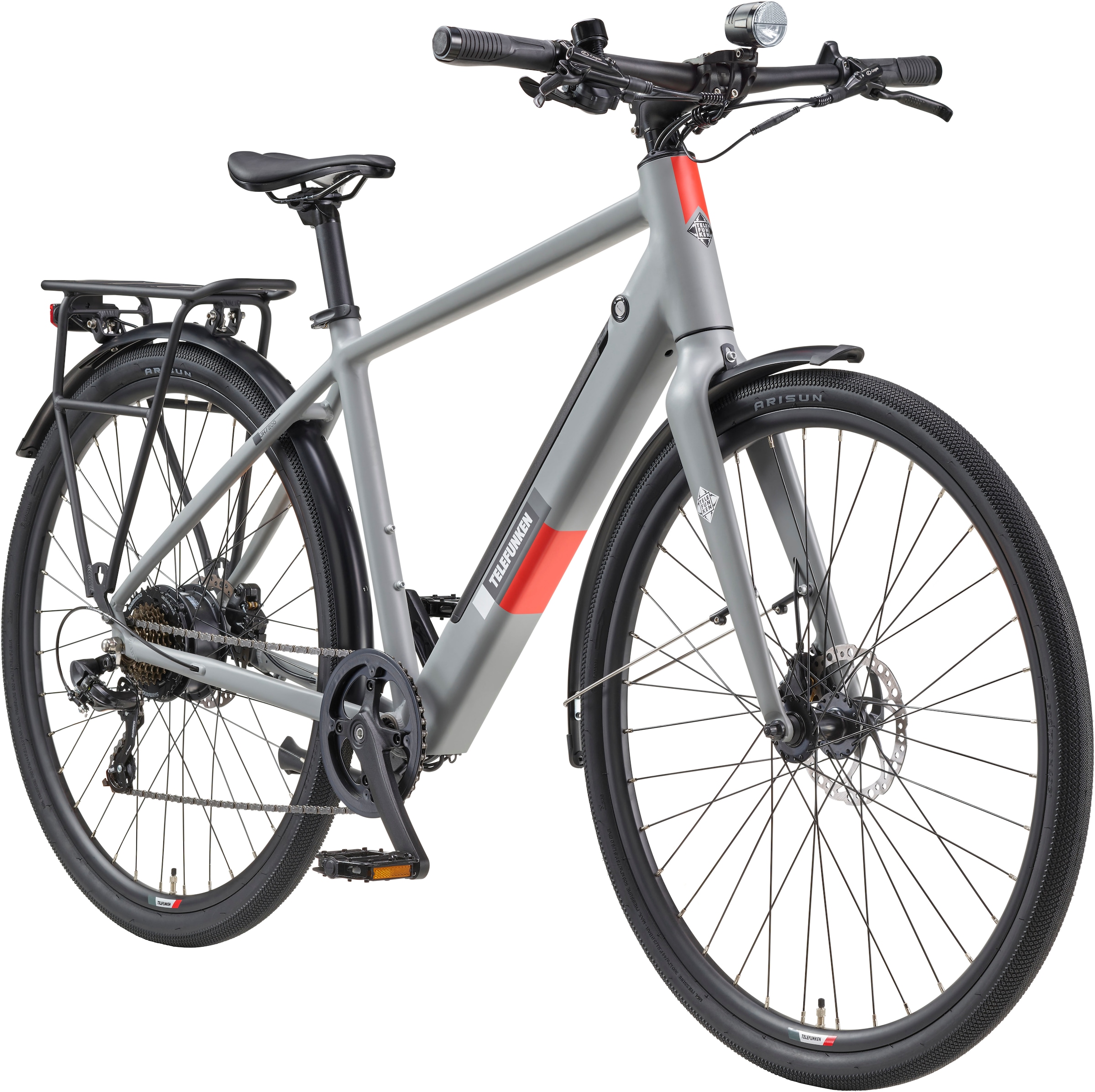 Telefunken E-Bike »UH200«, 7 Gang, Shimano, Heckmotor 250 W, (28 Zoll, Straßenzulassung, Scheibenbremsen, leichtes E-Bike ca. 20 kg), Pedelec, Elektrofahrrad für Herren u. Damen, Urbanbike