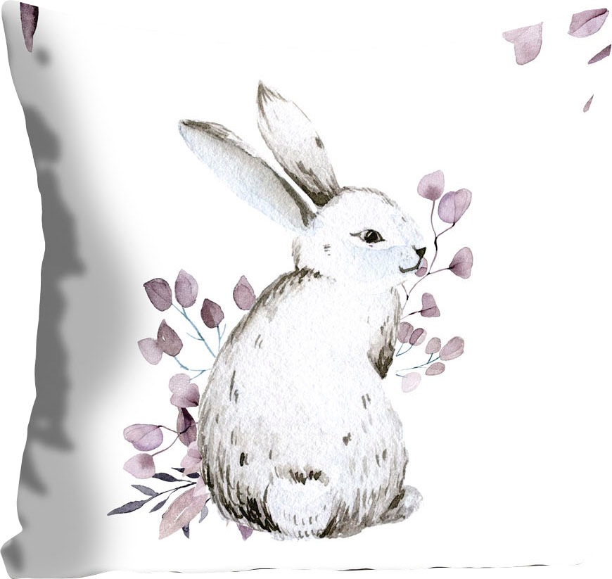 queence Dekokissen »Emil«, Kissenhülle,Hase,Blätter,Natur,Wald,Herbstlich,S günstig online kaufen