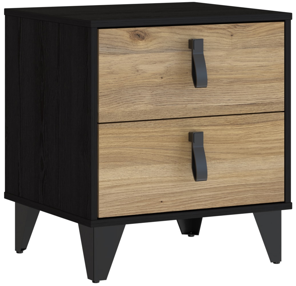 FORTE Nachtkommode »Lya« Nachtkomme, 2 Schubkästen,Metallfüße