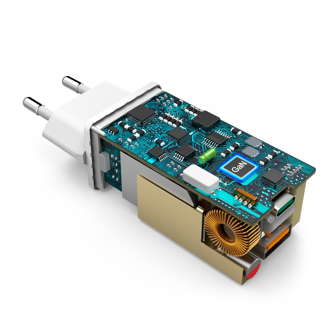 Hama Schnelllade-Gerät »Schnellladegerät, GaN, 1x USB C PD, 1x USB A QC, Mini Ladegerät, 65 W«