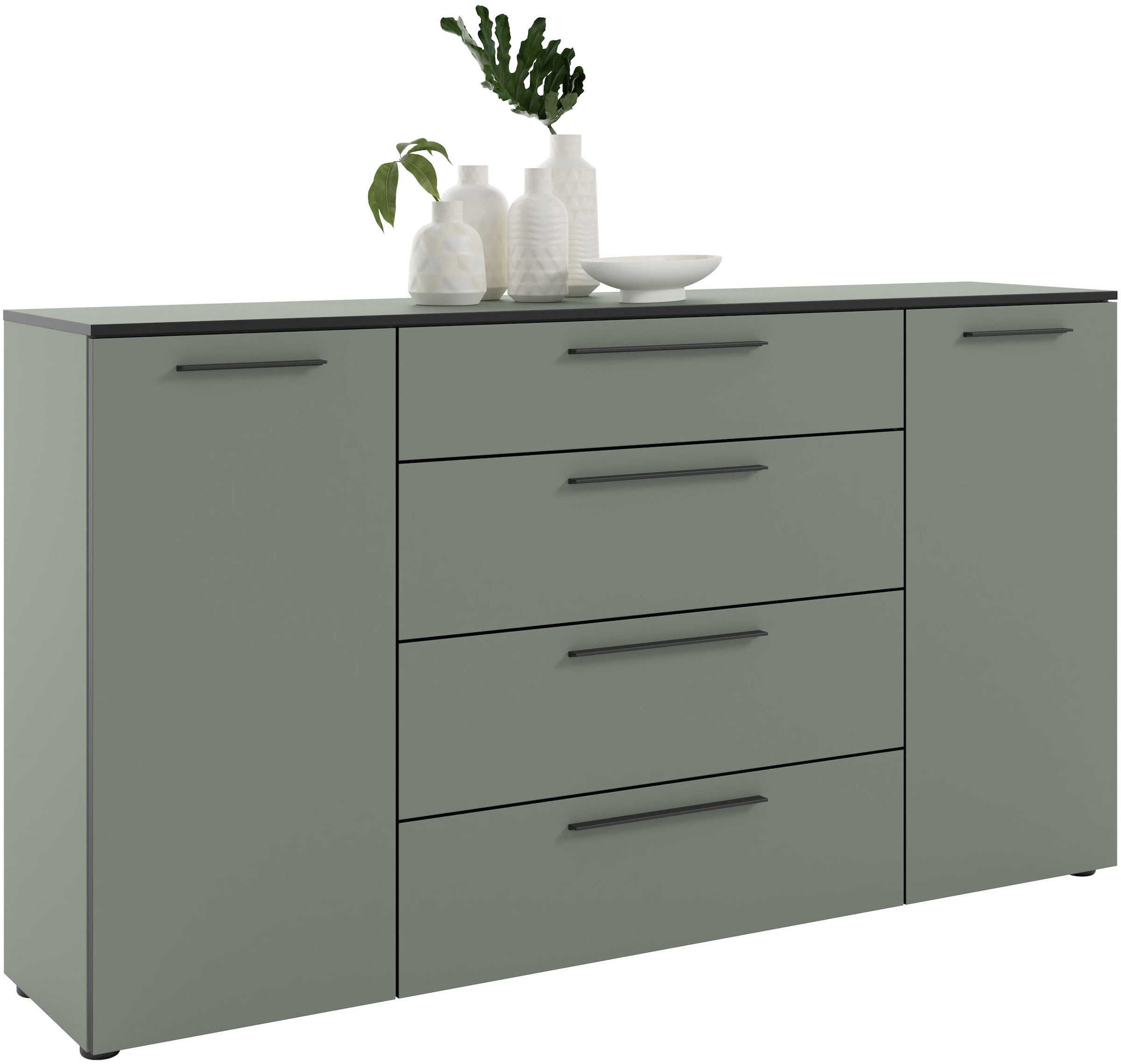 Manjana Möbel Kommode »Kommode mit Schwarz matten Metallgriffen in verschiedenen Ausführungen«