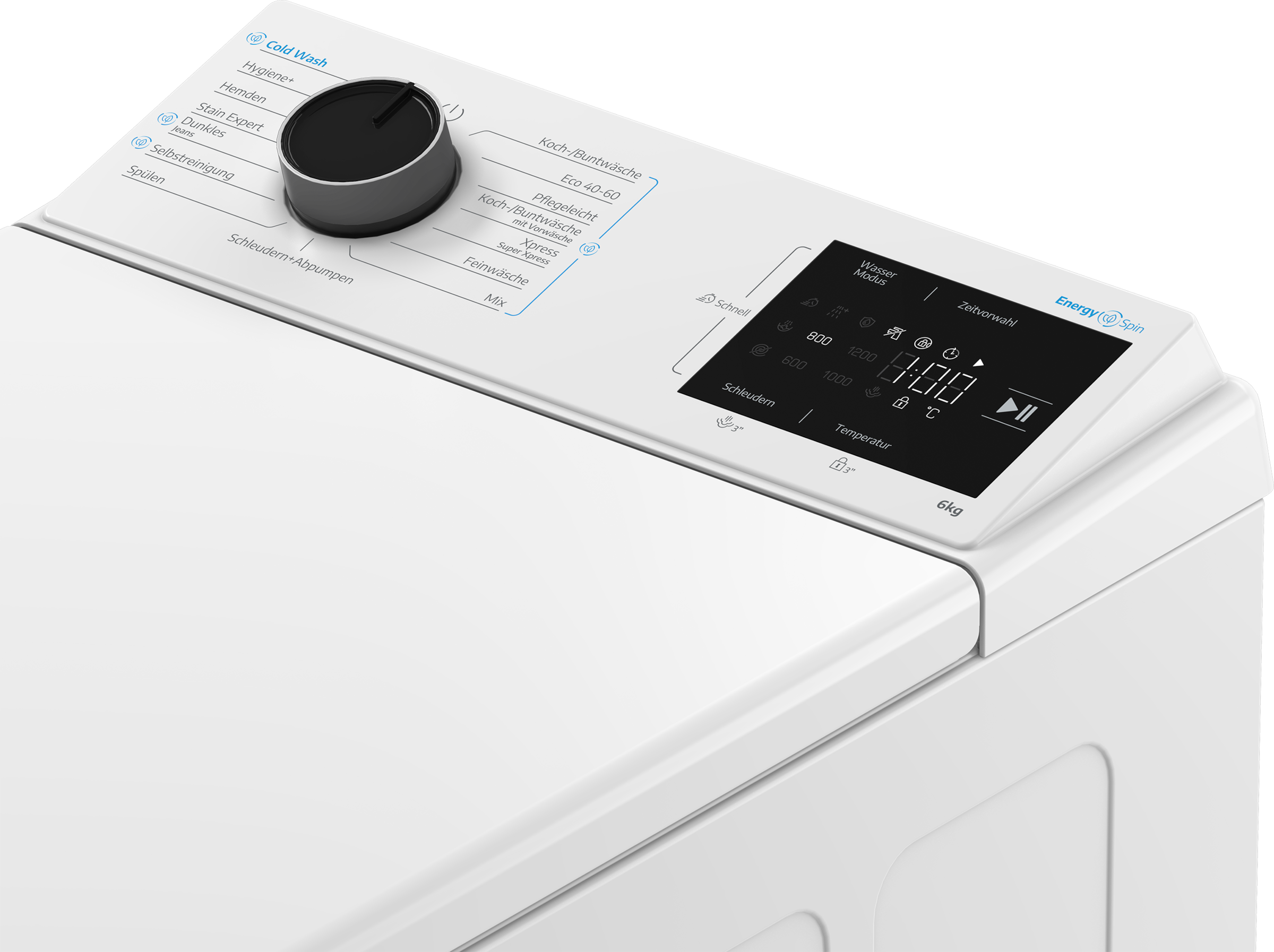 BEKO Waschmaschine Toplader »BWTL 6A W ES« 6 kg 1200 U/min Hygiene+ und Knitterschutz unterstützen gepflegte Wäsche.
