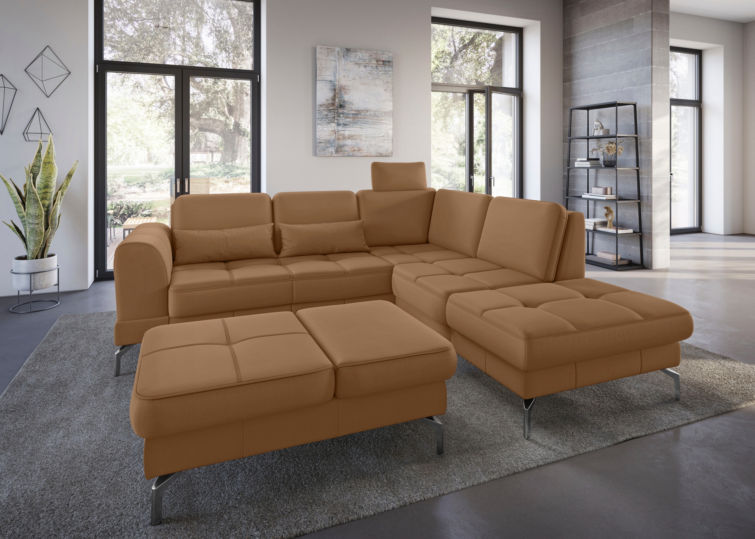 sit&more Hocker »Bendigo«, mit Klappfunktion, Bodenfreiheit 15 cm, wahlweise in 2 Fußfarben