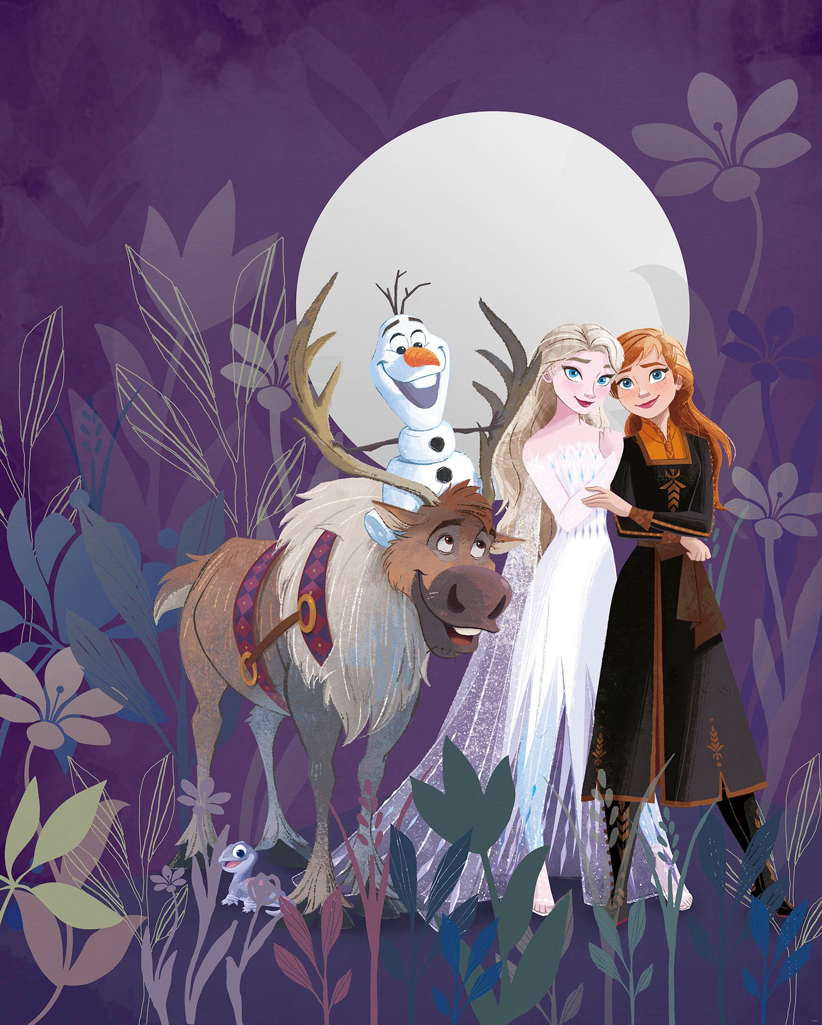 Komar Fototapete »Digitaldruck Vlies - Frozen Full Moon Hike - Größe 200 x 250 cm«, bedruckt, Kinderzimmer
