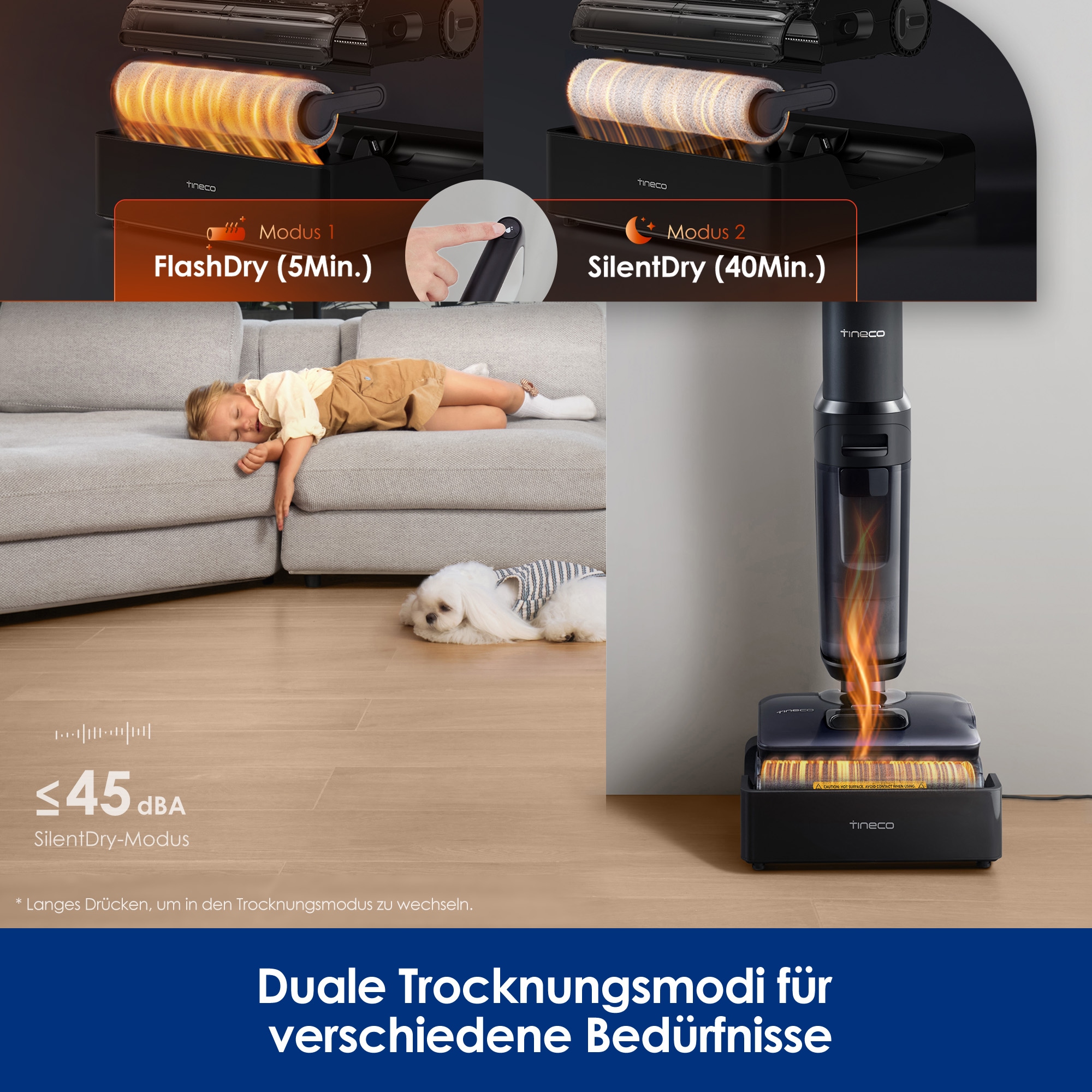 Tineco Nass-Trocken-Sauger »FLOOR ONE S7 Stretch Steam Plus mit 160°C Dampfreinigung« Selbstantrieb, 80 Minuten