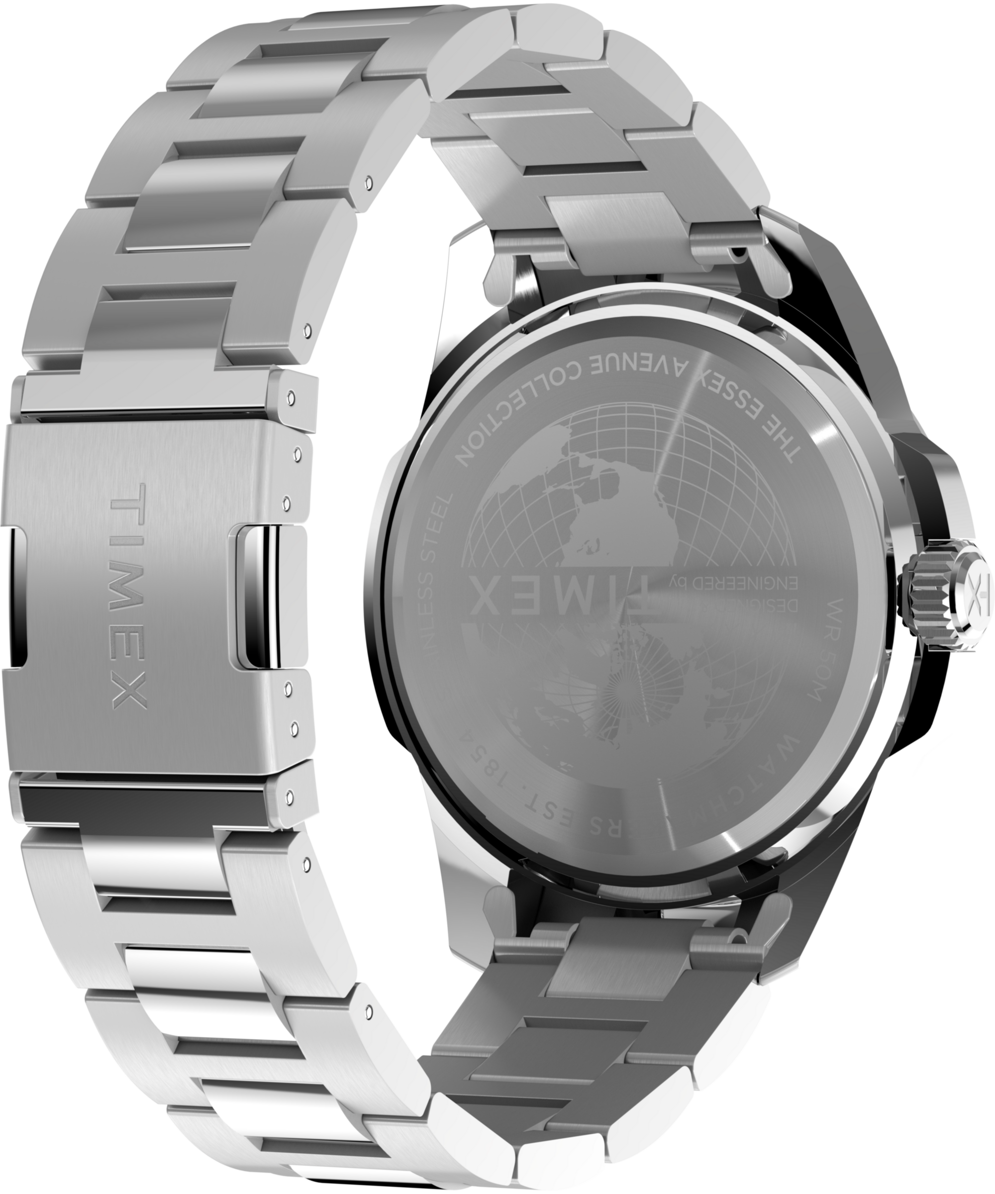 Timex Quarzuhr »ESSEX«, Armbanduhr, Herrenuhr, Edelstahlarmband, Datum, Leuchtzeiger
