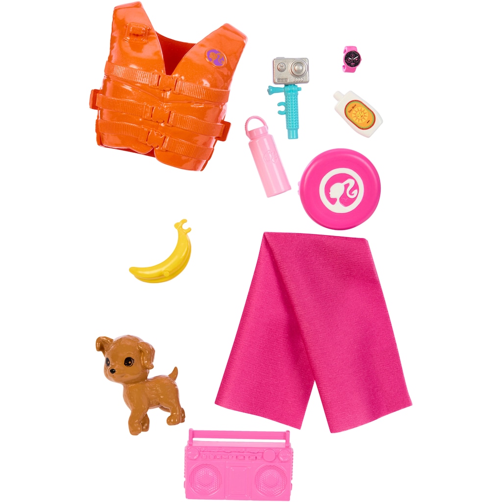 Barbie Anziehpuppe »mit Surfbrett und Hündchen«