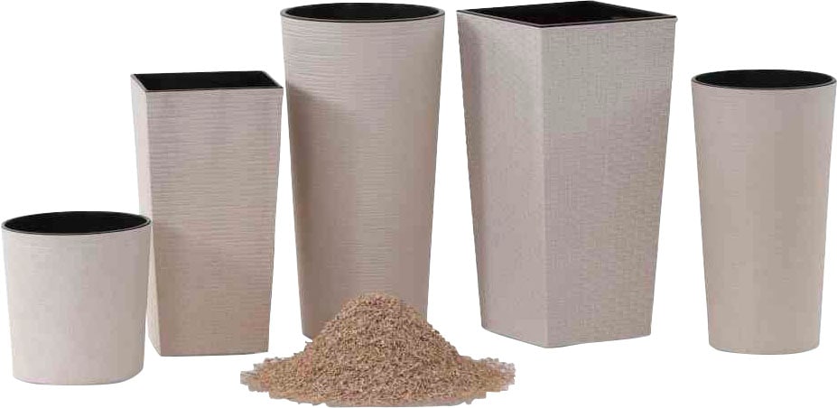 Siena Garden Pflanzkübel Rillenoptik, rund