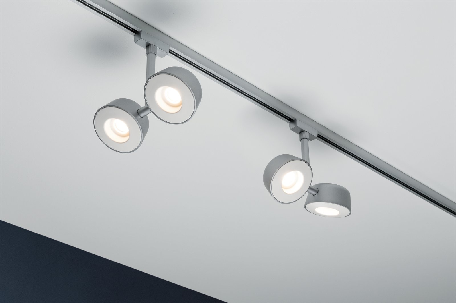Paulmann Schienensystem-Leuchten »URail Schienenspot Pellet 2x350lm 2x6,7W 2700K 230V Chrom matt, Weiß«, dimmbar, Doppelspot