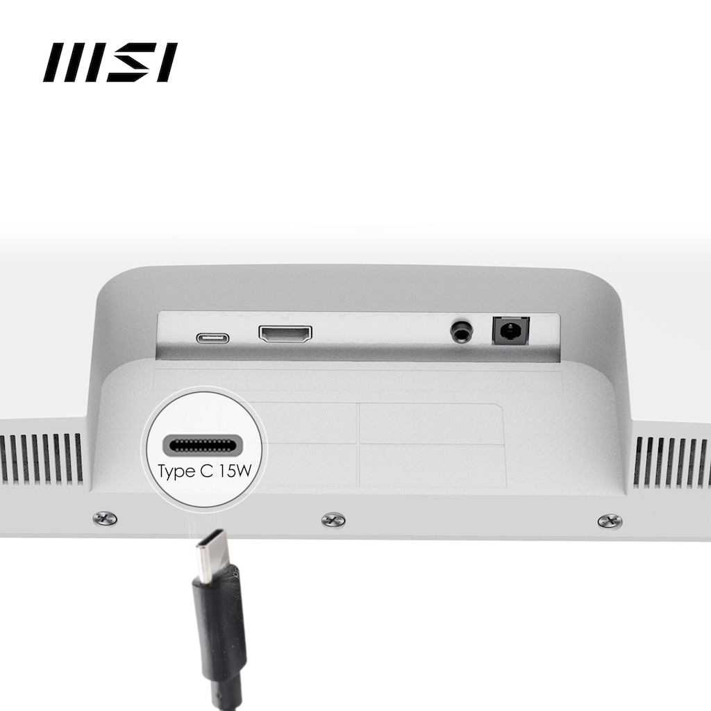 MSI LED-Monitor »Modern MD2412PW«, 60 cm/24 Zoll, 1920 x 1080 px, Full HD, 1 ms Reaktionszeit, 100 Hz, höhenverstellbar, 3 Jahre Herstellergarantie, USB-C