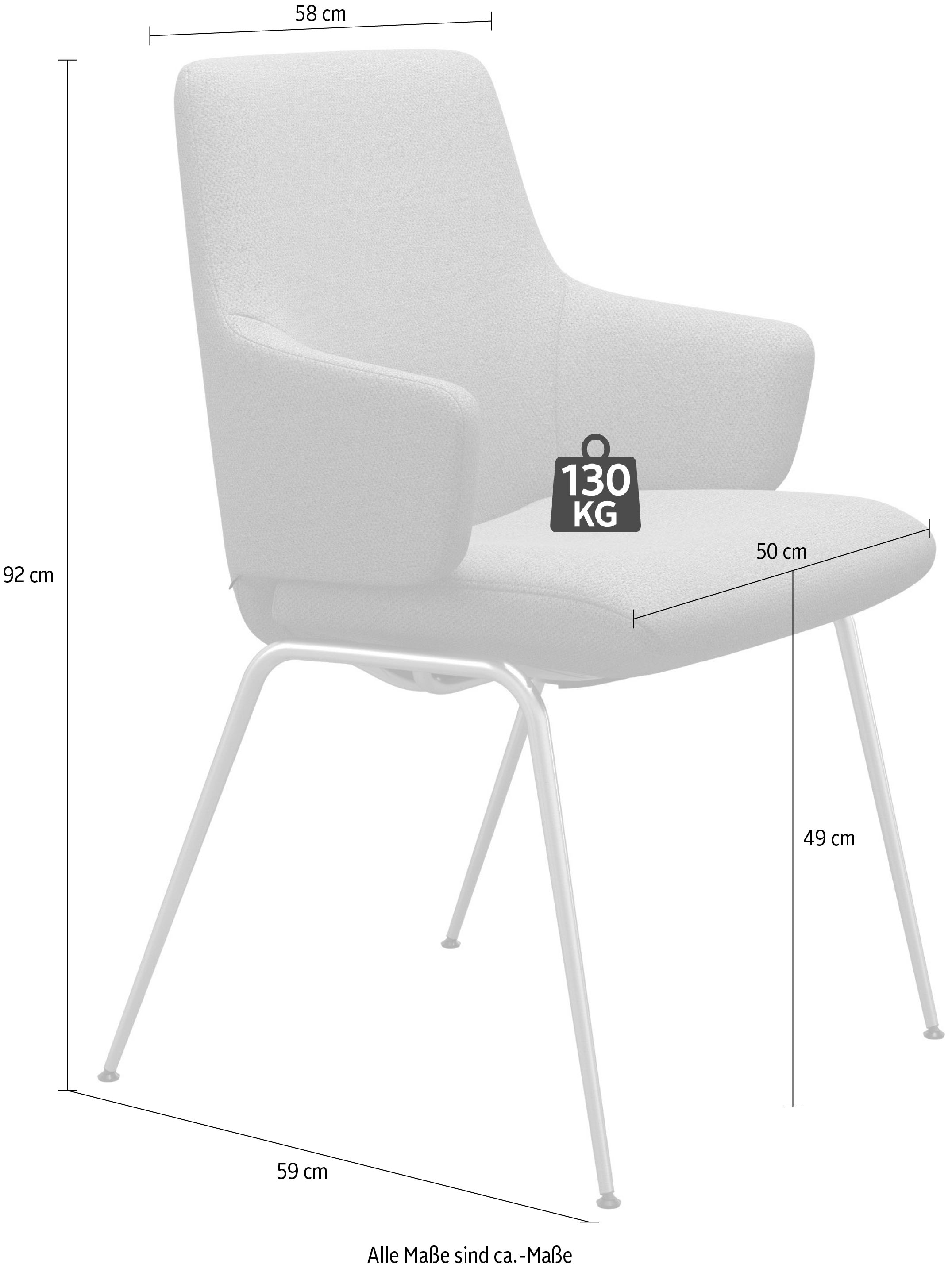 Stressless® Polsterstuhl »Laurel«, Leder PALOMA, Low Back mit Armlehne, Größe L, mit Beinen aus Stahl in Chrom glänzend