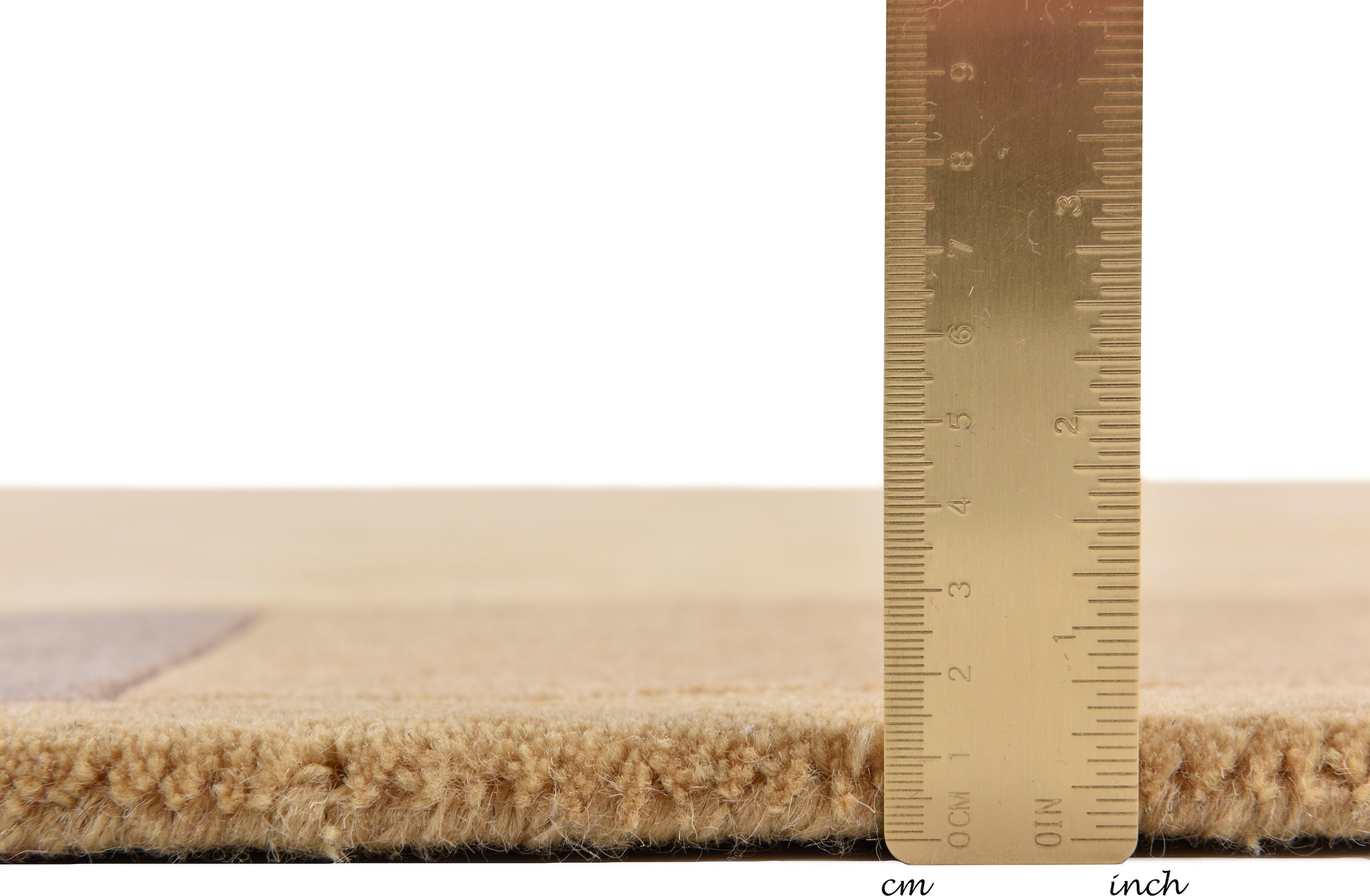 THEKO Wollteppich »Royal Nepali 3085«, rechteckig, 15 mm Höhe, reine Wolle, handgetuftet, Uni-Farben, mit Bordüre, modernes Design
