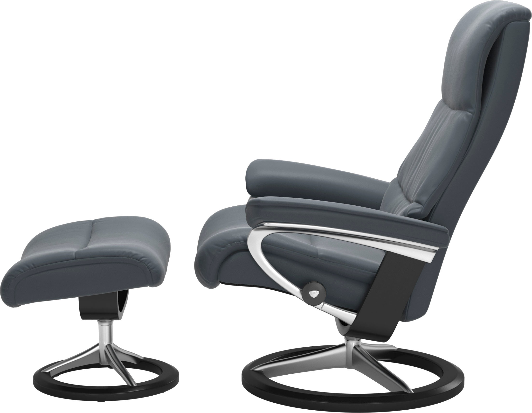 Stressless® Relaxsessel »View«, (Set, Relaxsessel mit Hocker), mit Signature Base, Größe M,Gestell Schwarz